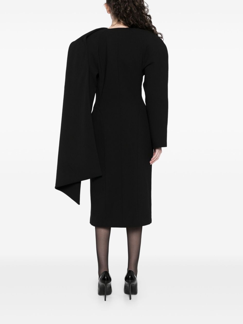 scarf wool coat - 4