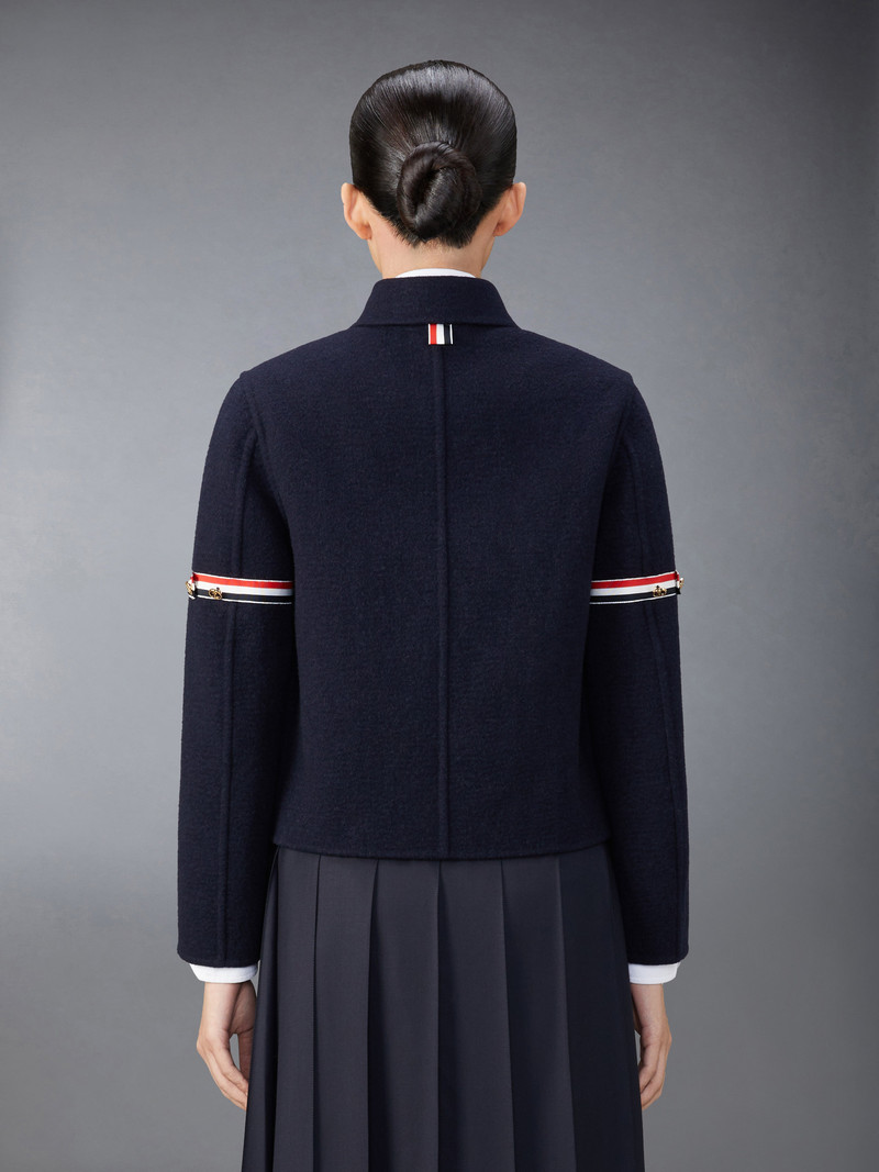 Wool Cashmere Armband Bell Sleeve Jacket With Shearling Collar 4