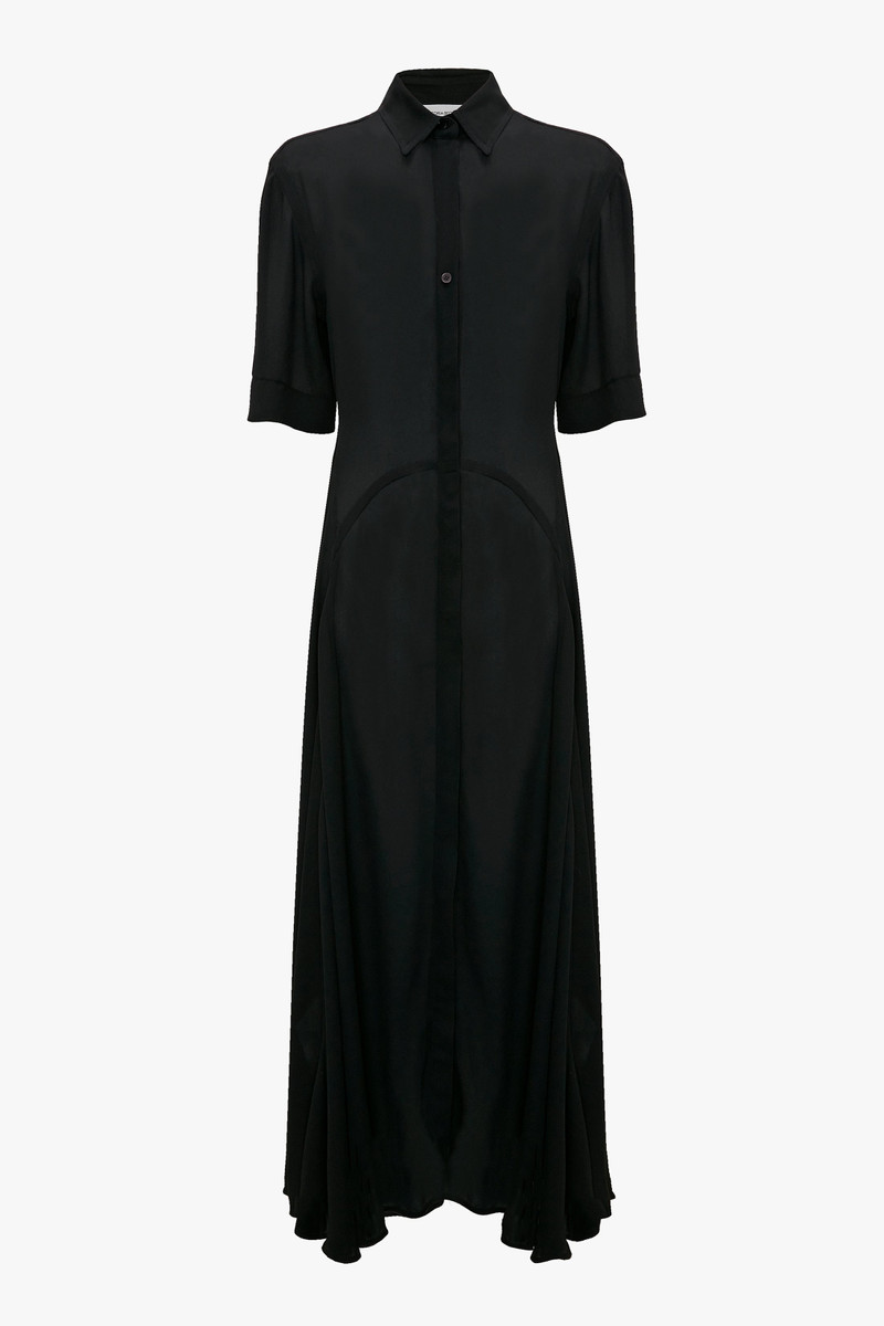 Panelled Midi Dress In Black 1