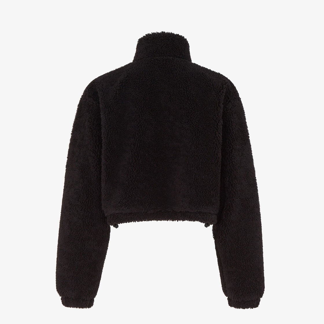 Black teddy-effect wool jacket - 2
