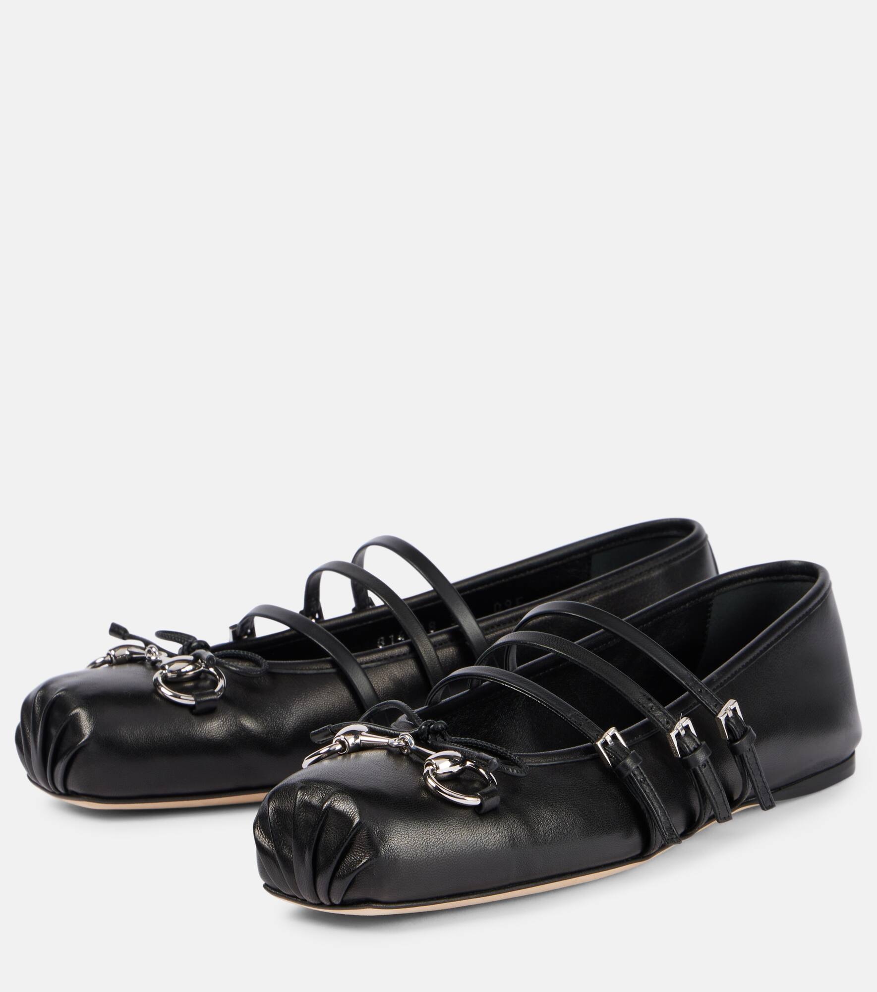 Horsebit leather ballet flats - 4