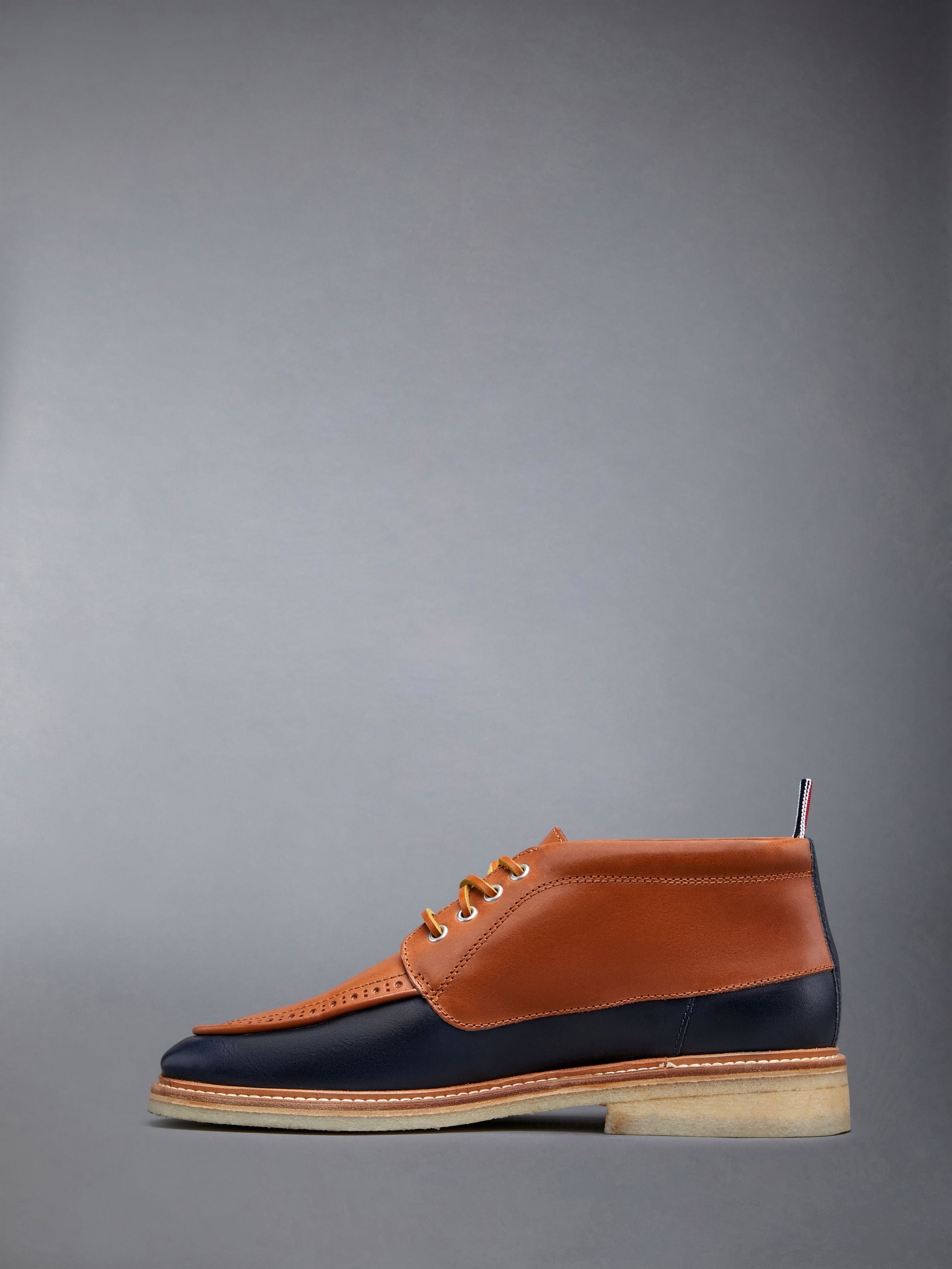 Vacchetta Leather Crepe Sole Mid Top Deck Shoe - 3