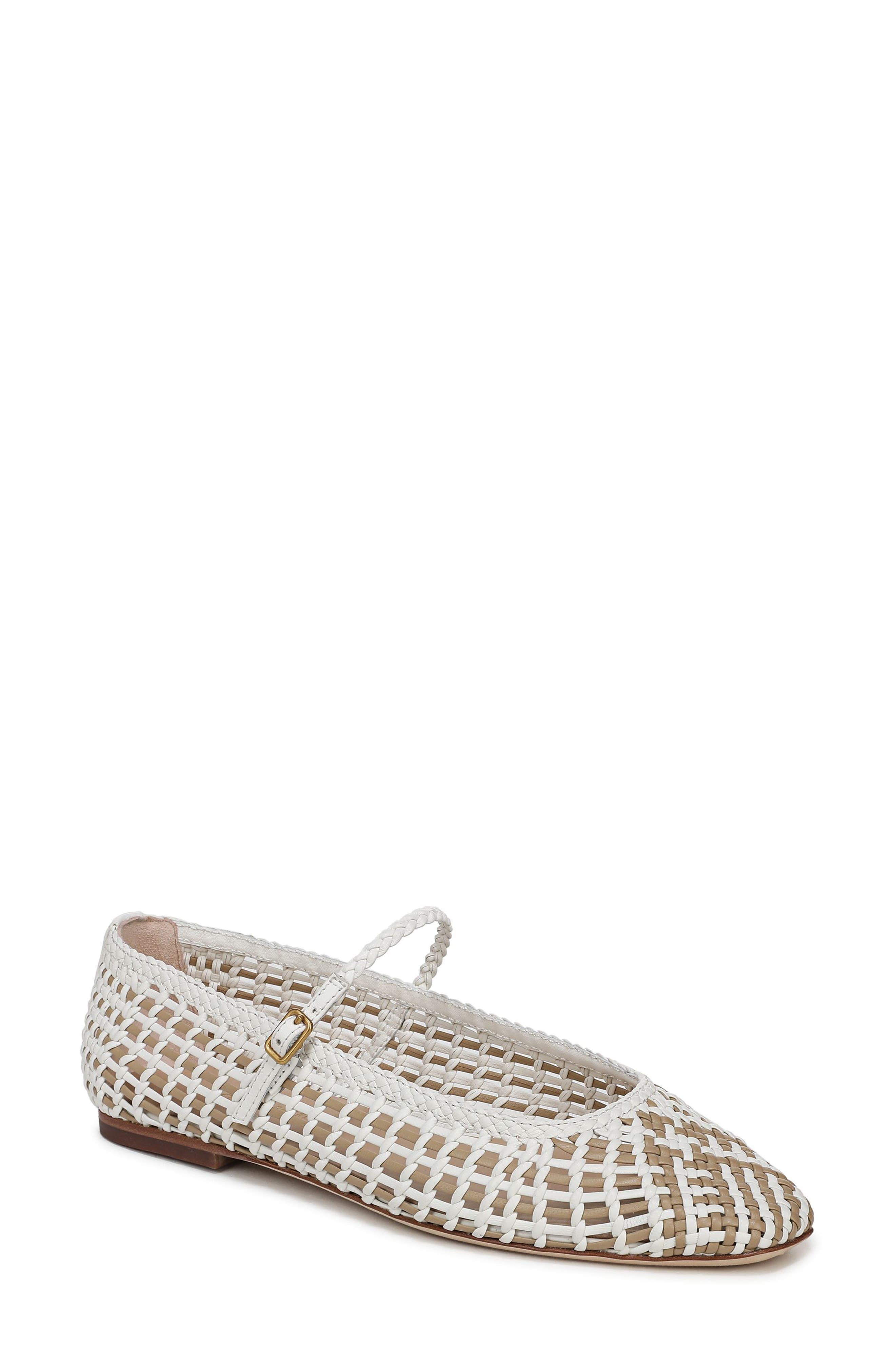 Veronica Beard Ellie Woven Flat in Coconut/Sand at Nordstrom - 1