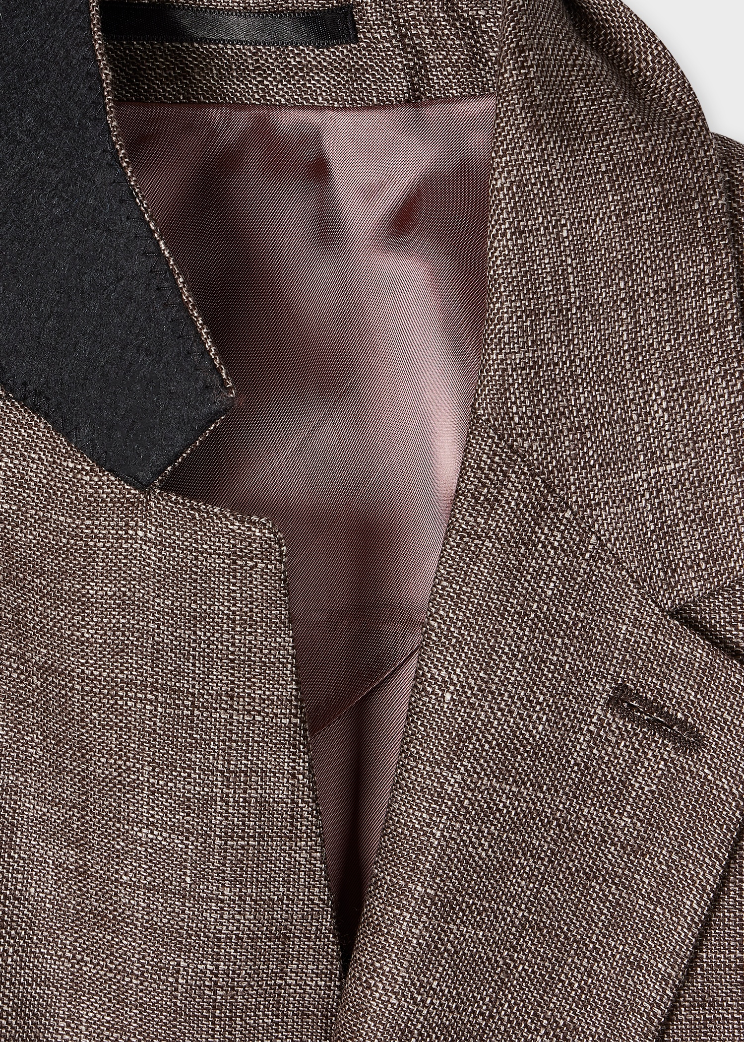 Brown Linen-Wool Buggy-Lined Blazer - 2