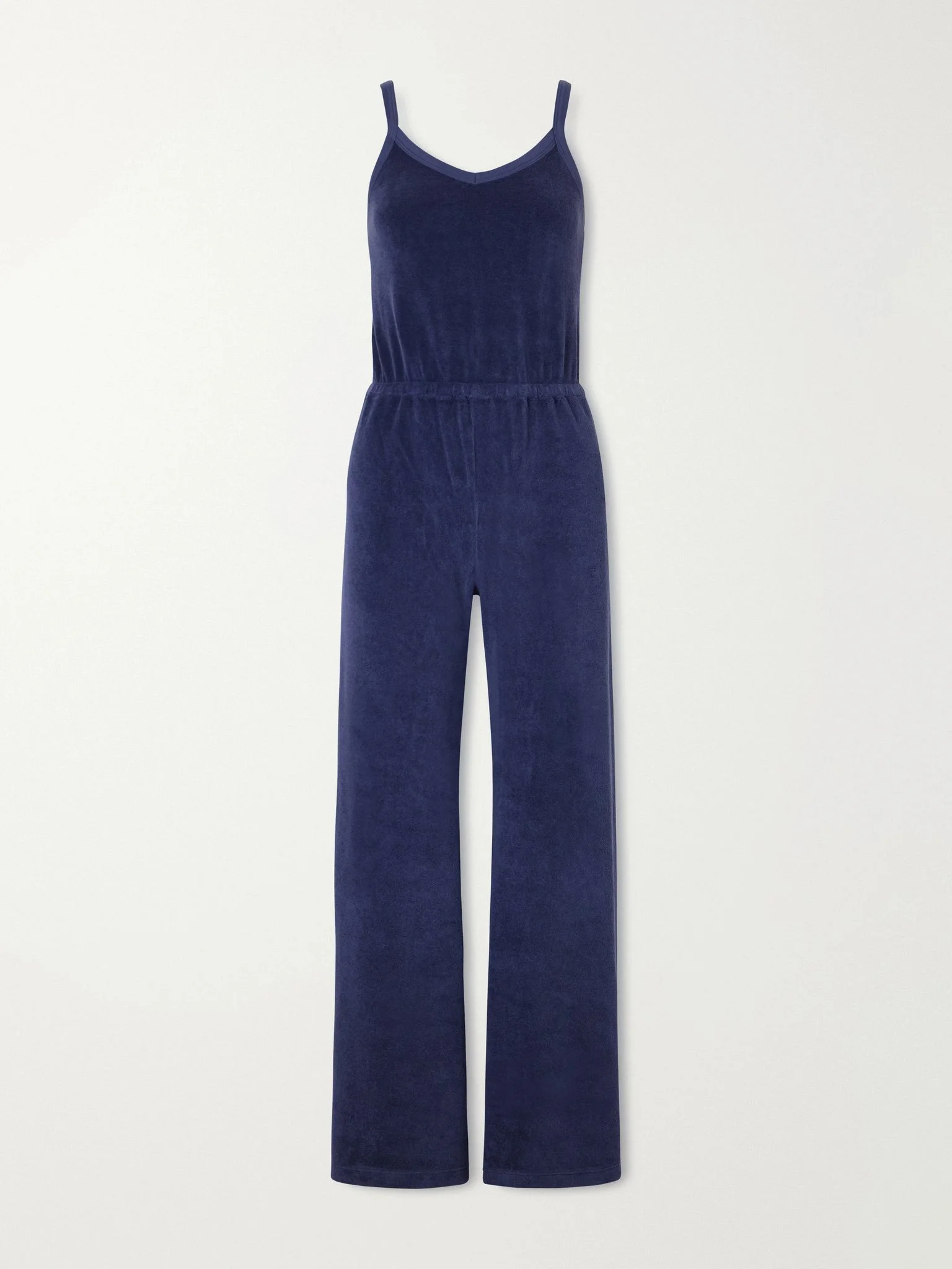 Elma cotton-blend terry jumpsuit Navy - 1