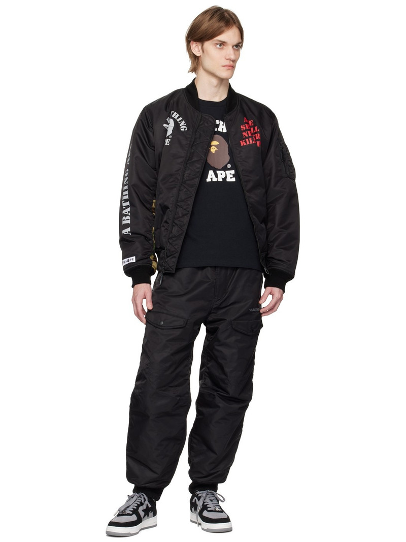 A BATHING APE® Black College Long Sleeve T-Shirt outlook