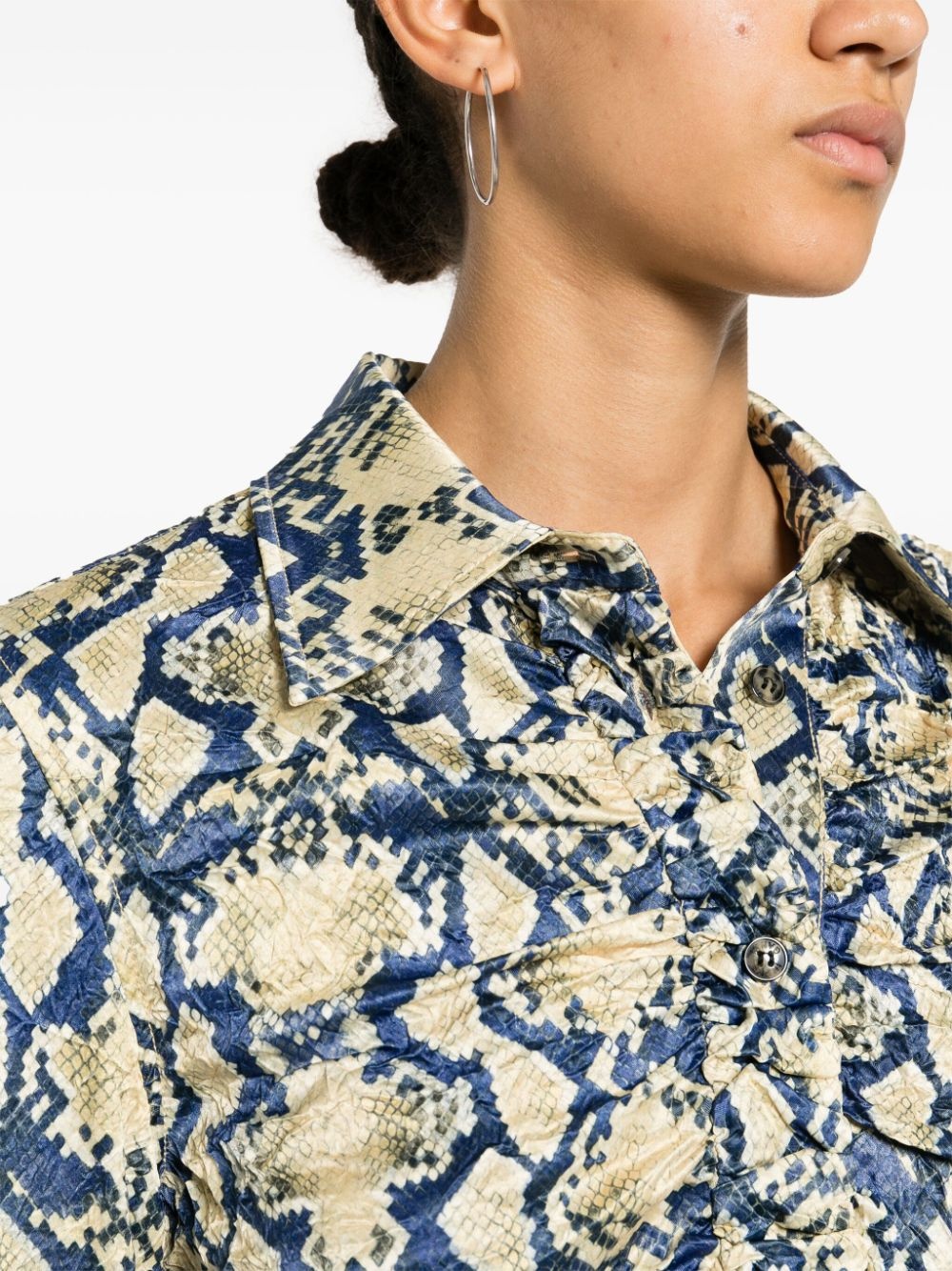 snake-print satin shirt - 5