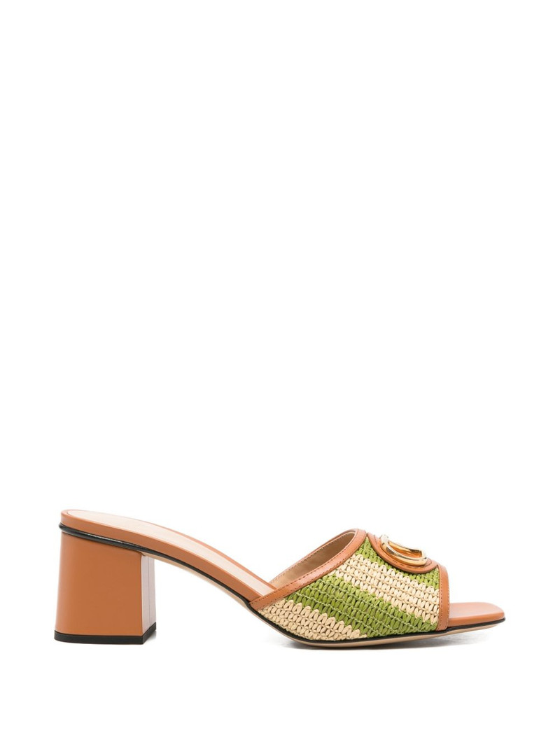 logo-appliqué striped sandals 1