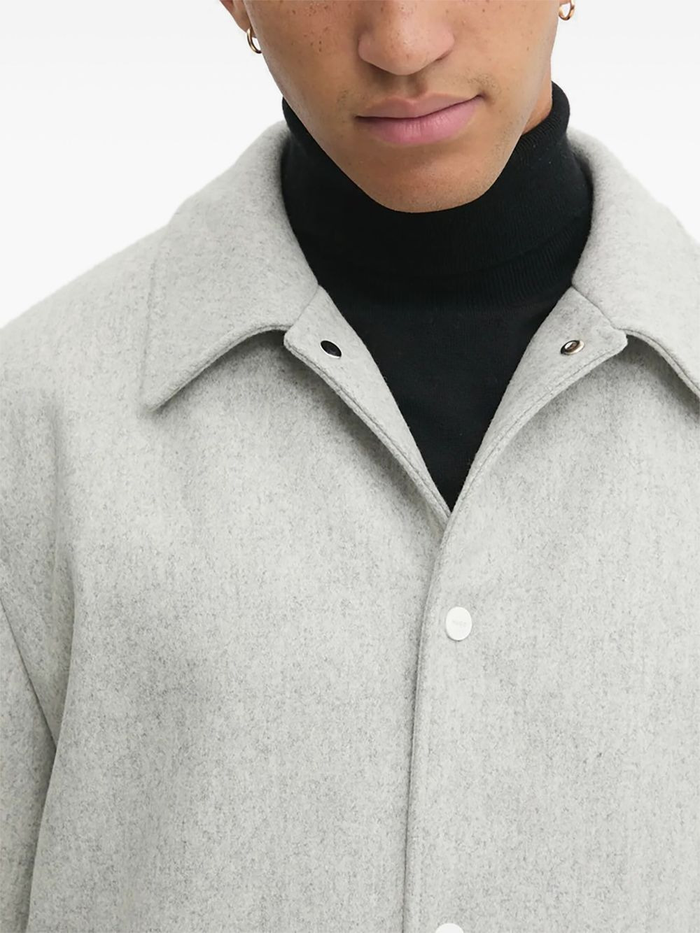 buttoned drawstring jacket - 4