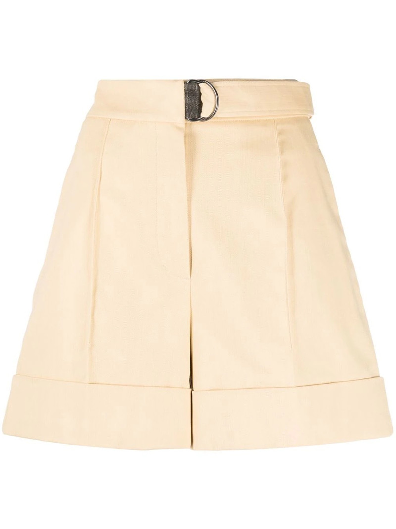 belted high-waisted tailored shorts 1