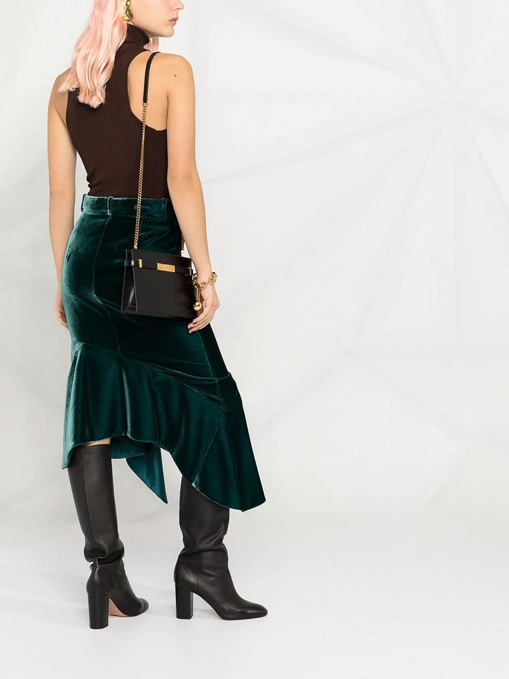 asymmetric mid-length skirt - 4