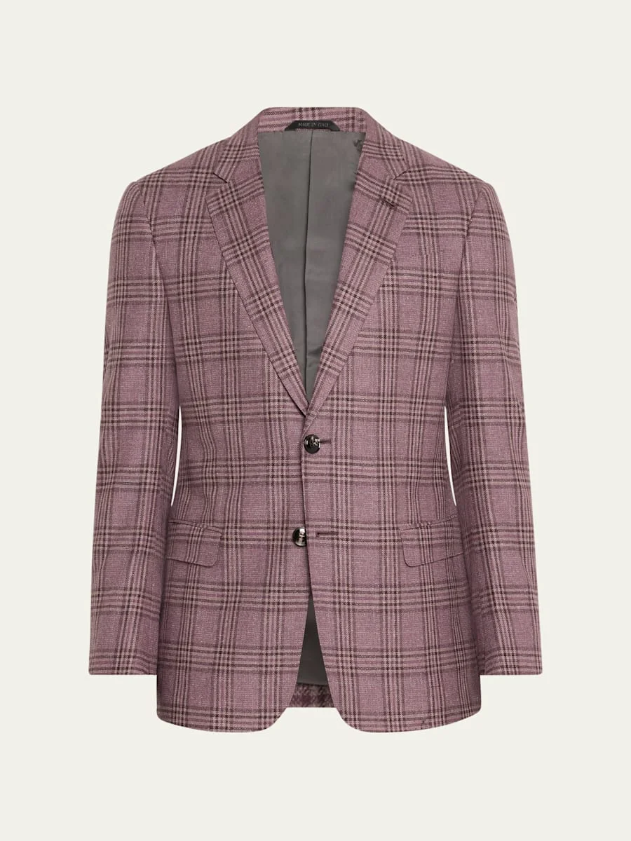 Men's Wool-Cashmere Plaid Sport Coat - 1