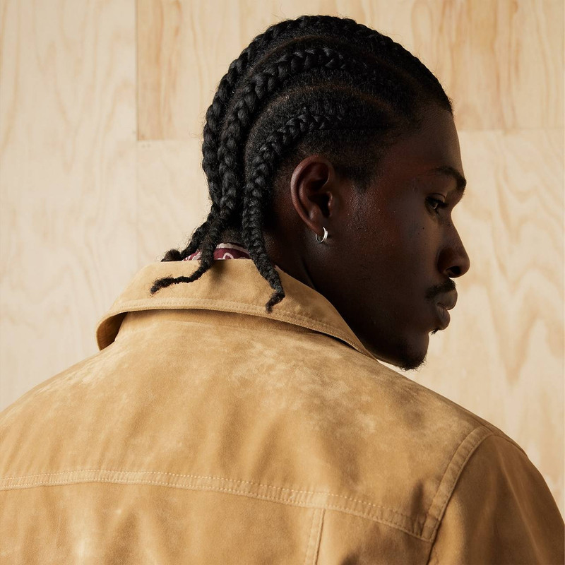 VINTAGE FAUX COW SUEDE TRUCKER JACKET 4