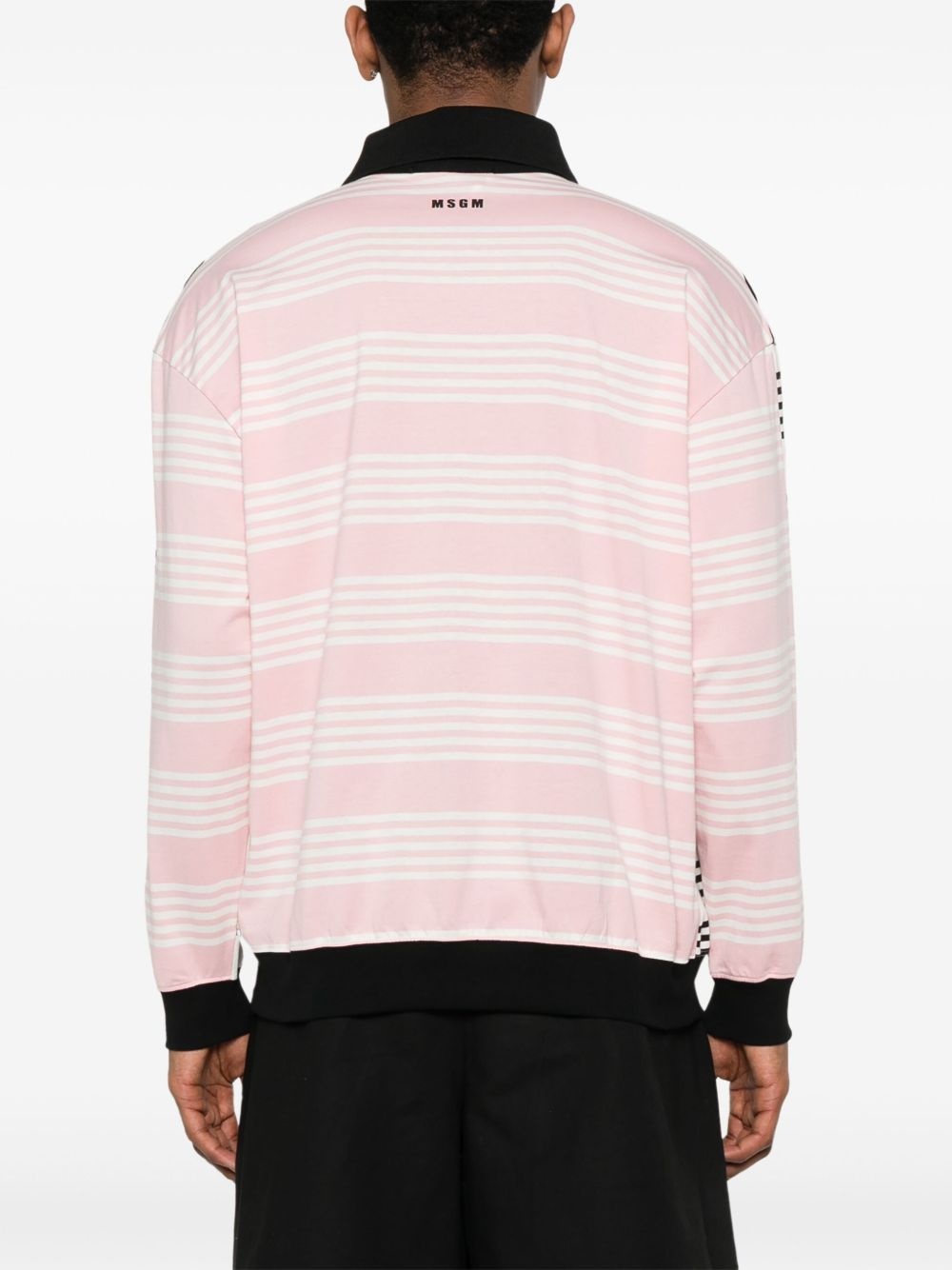 striped jersey polo shirt - 3