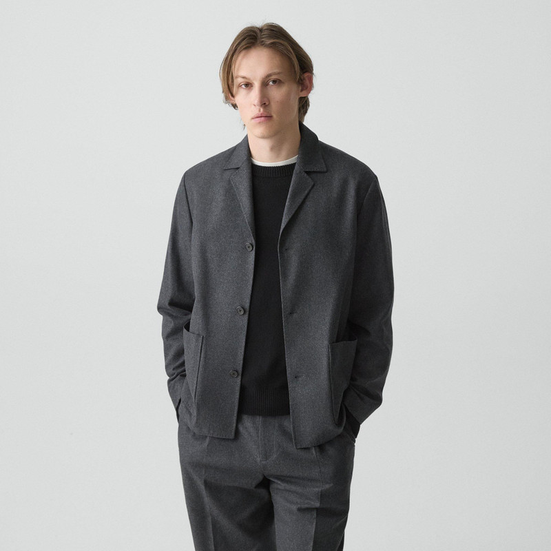 Three-Button Blazer in Cashmere-Blend Flannel 2