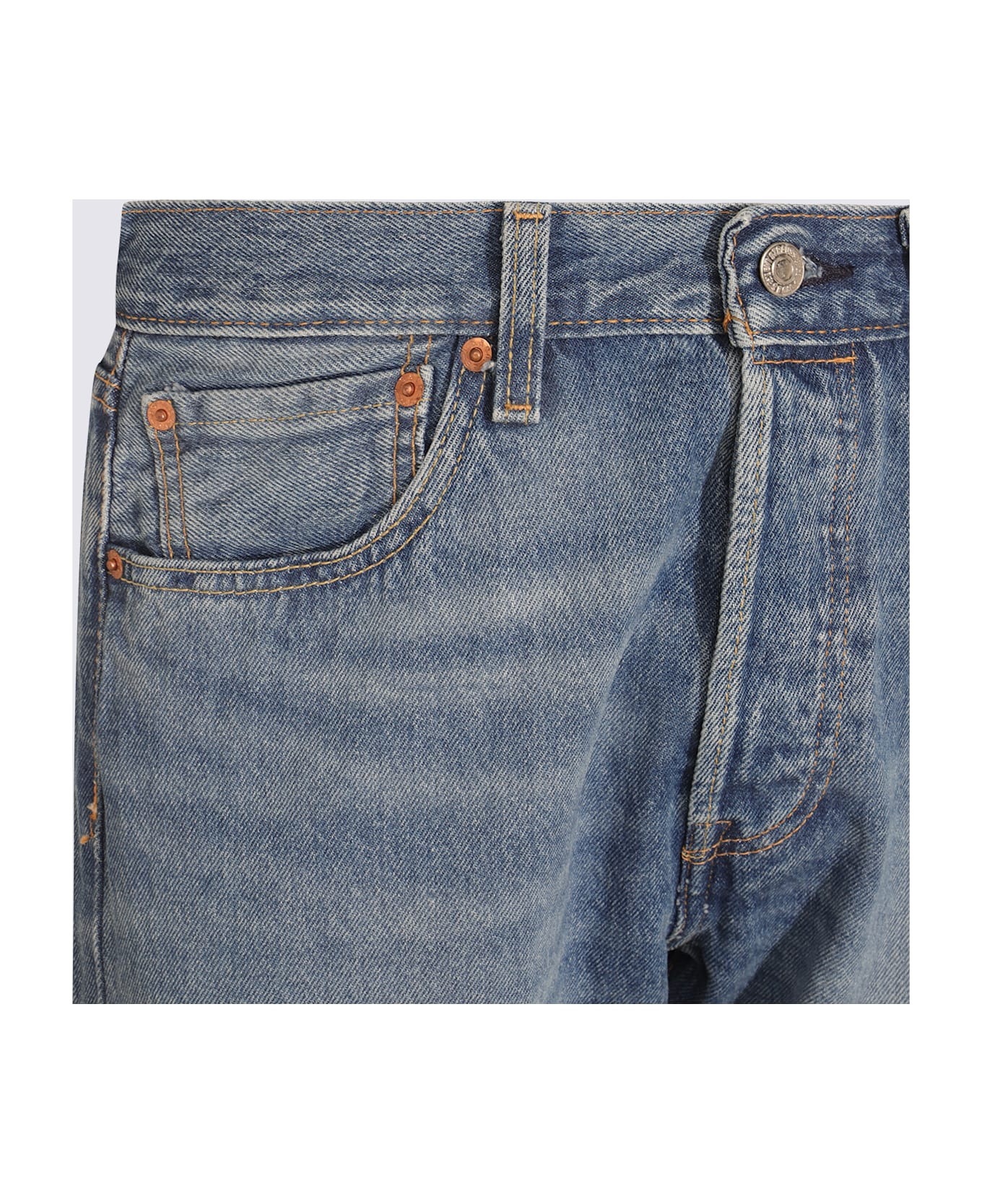 Blue Cotton Denim 501 Jeans - 3