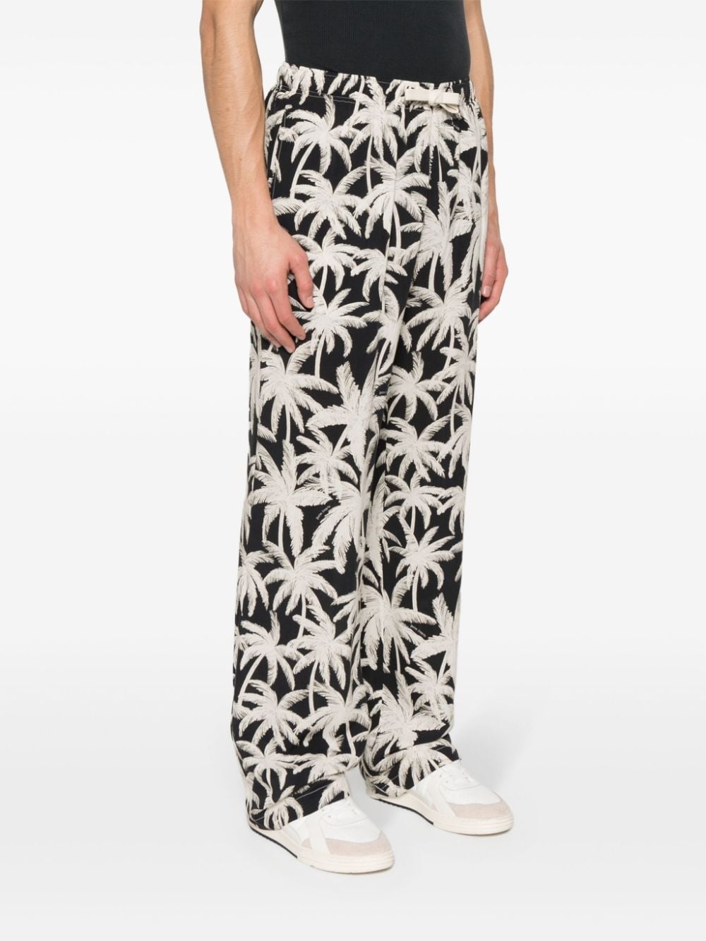 palm-tree print loose trousers - 3