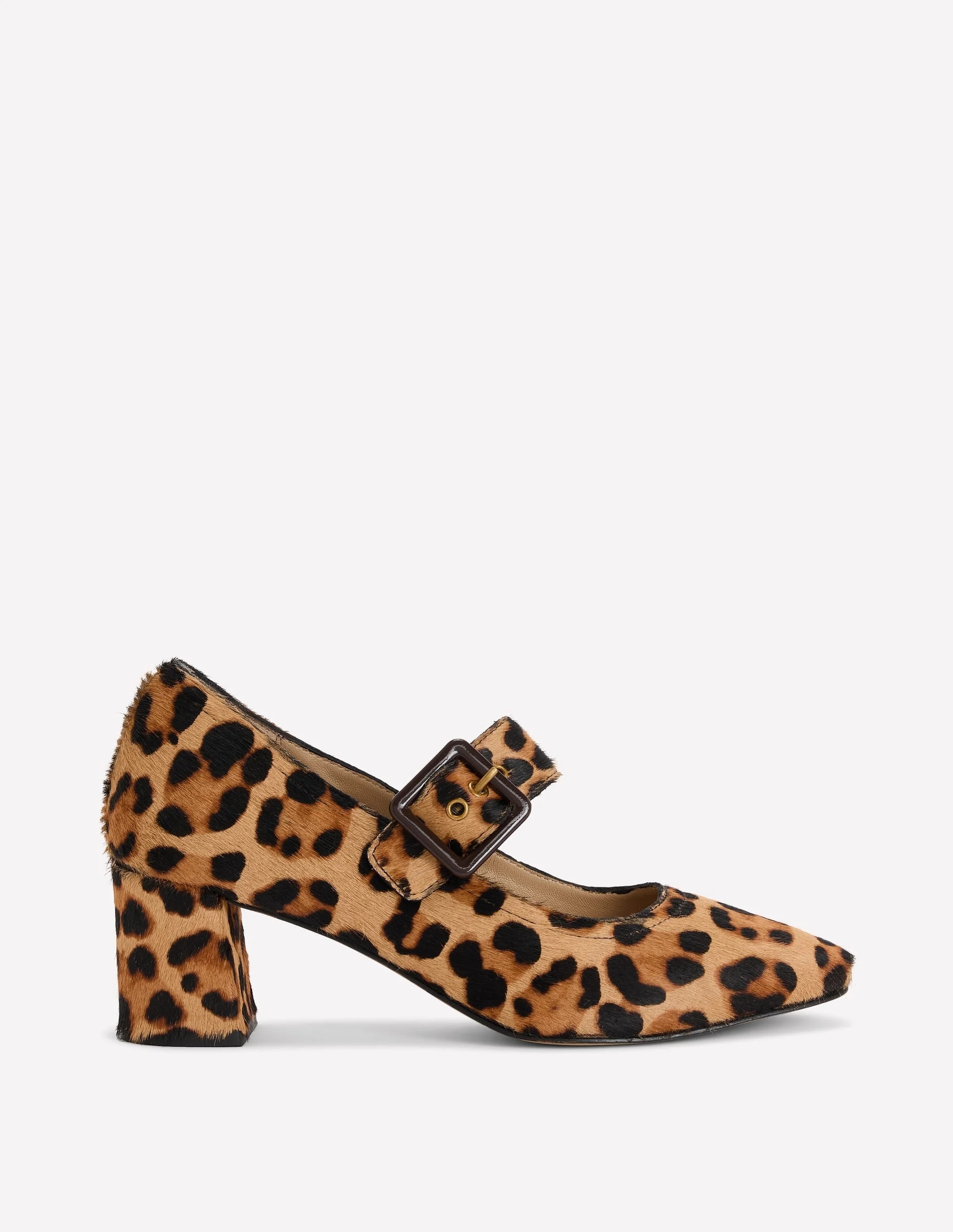 Buckle Strap Block Heels-Classic Leopard - 1