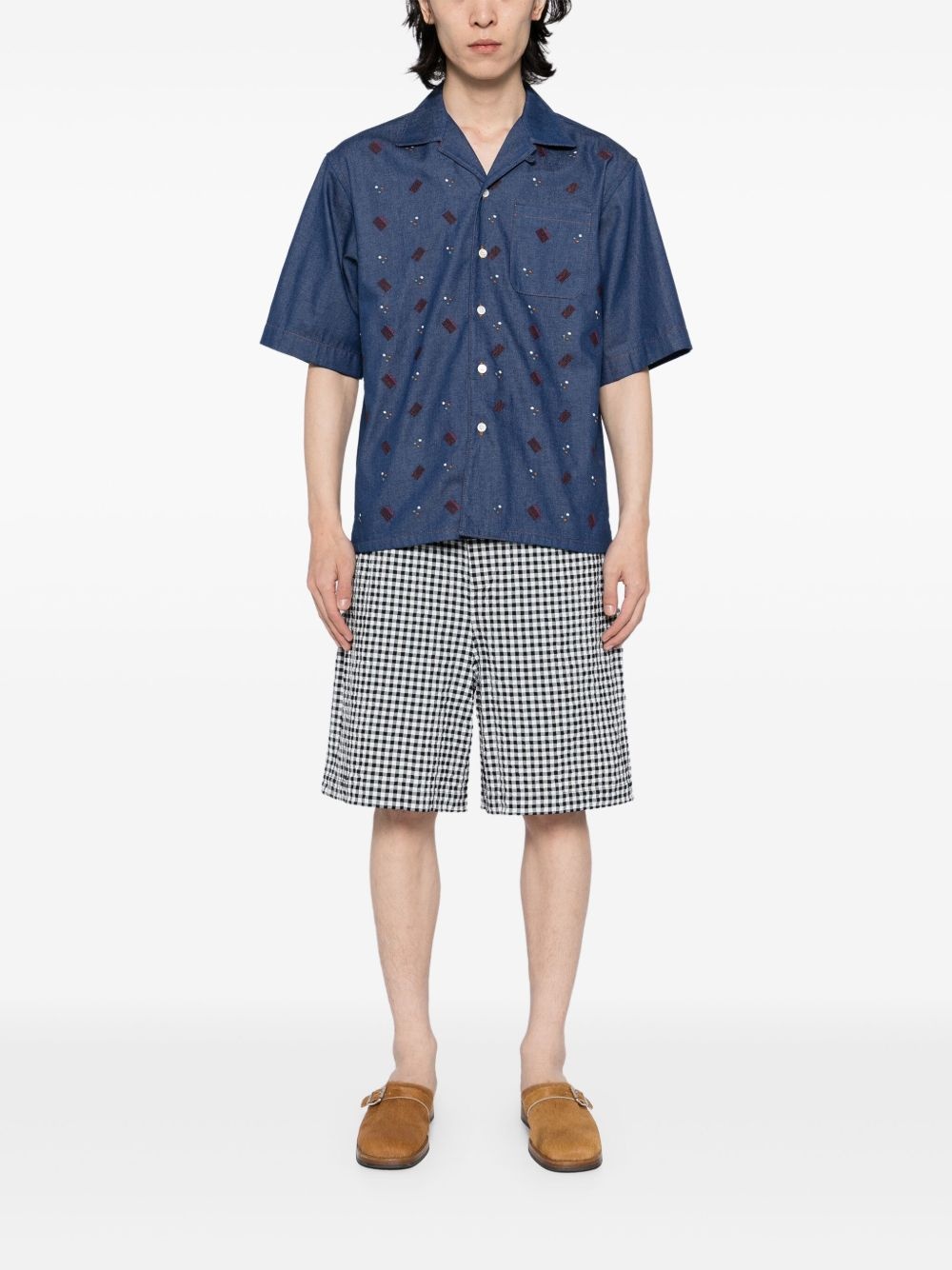 embroidered short sleeved shirt - 2