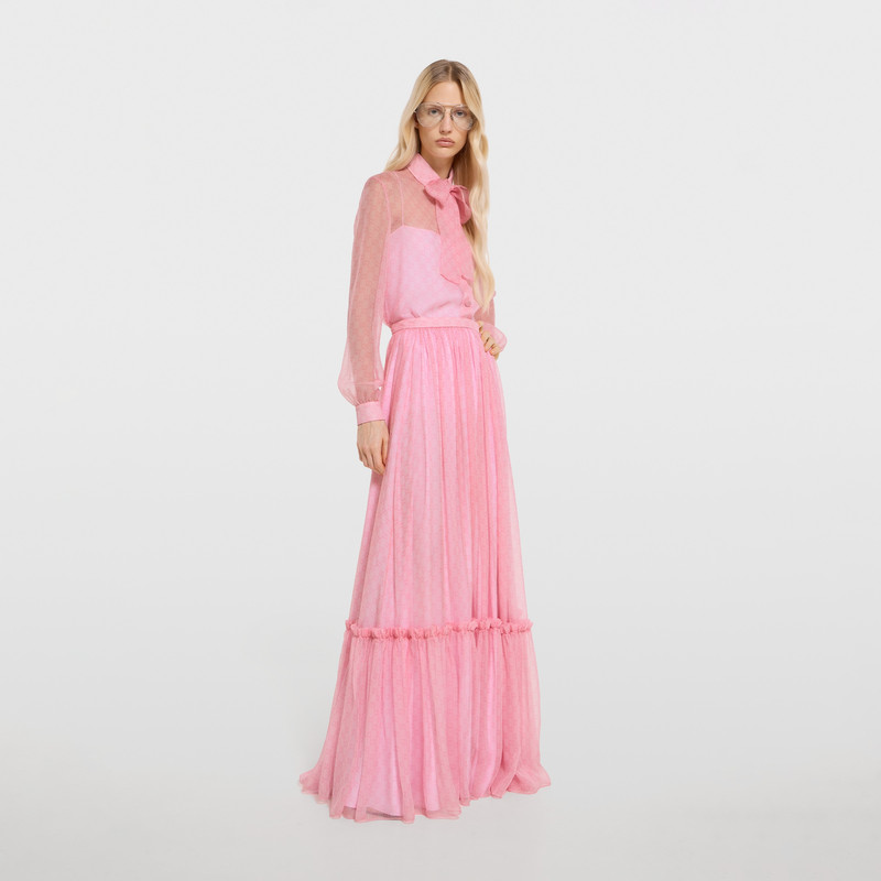 GUCCI Printed silk chiffon long skirt outlook