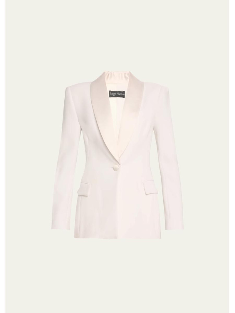 Satin Shawl Lapel One-Button Blazer 1