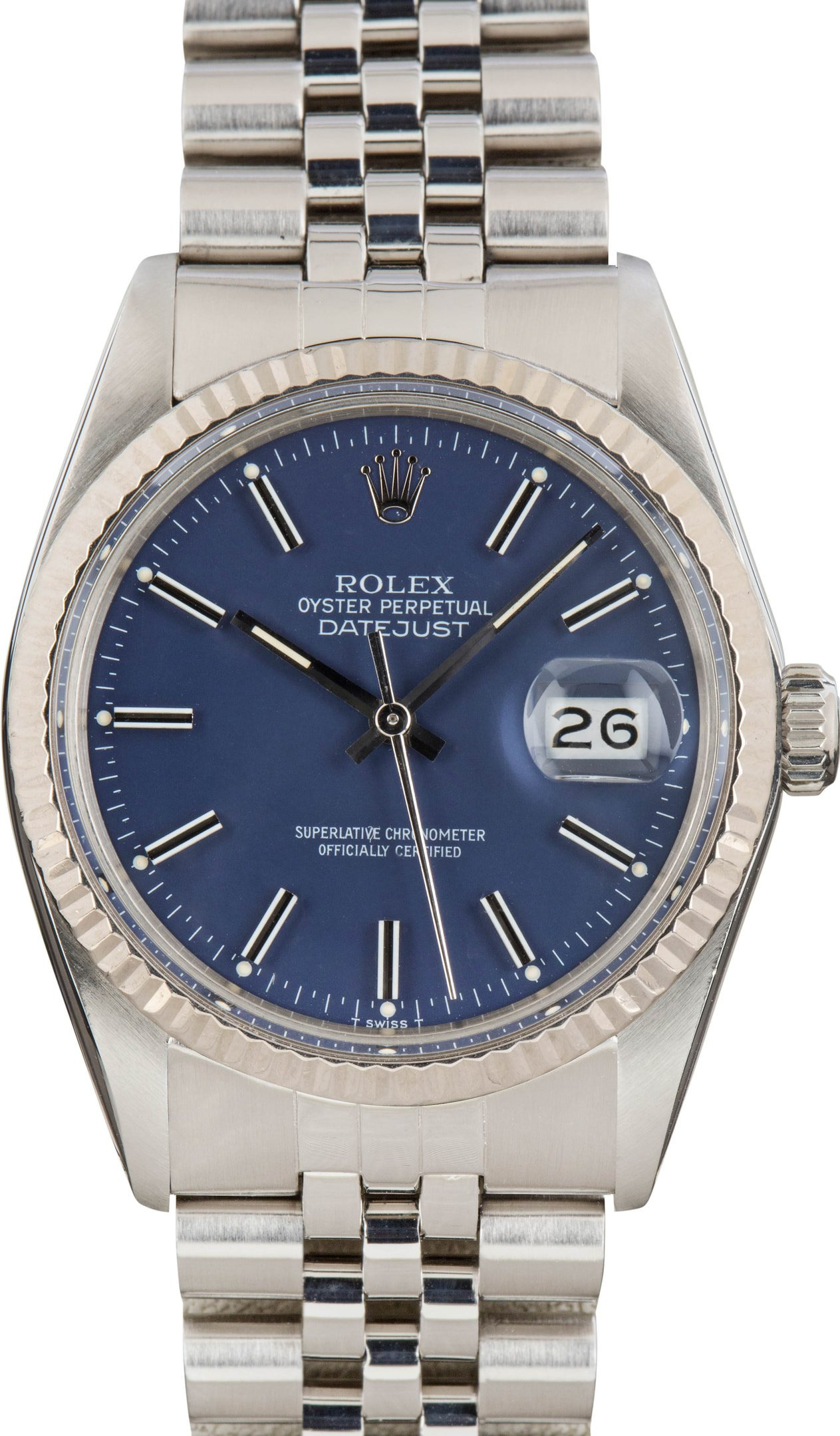 Pre-owned Rolex Datejust 16014 Blue Dial - 1