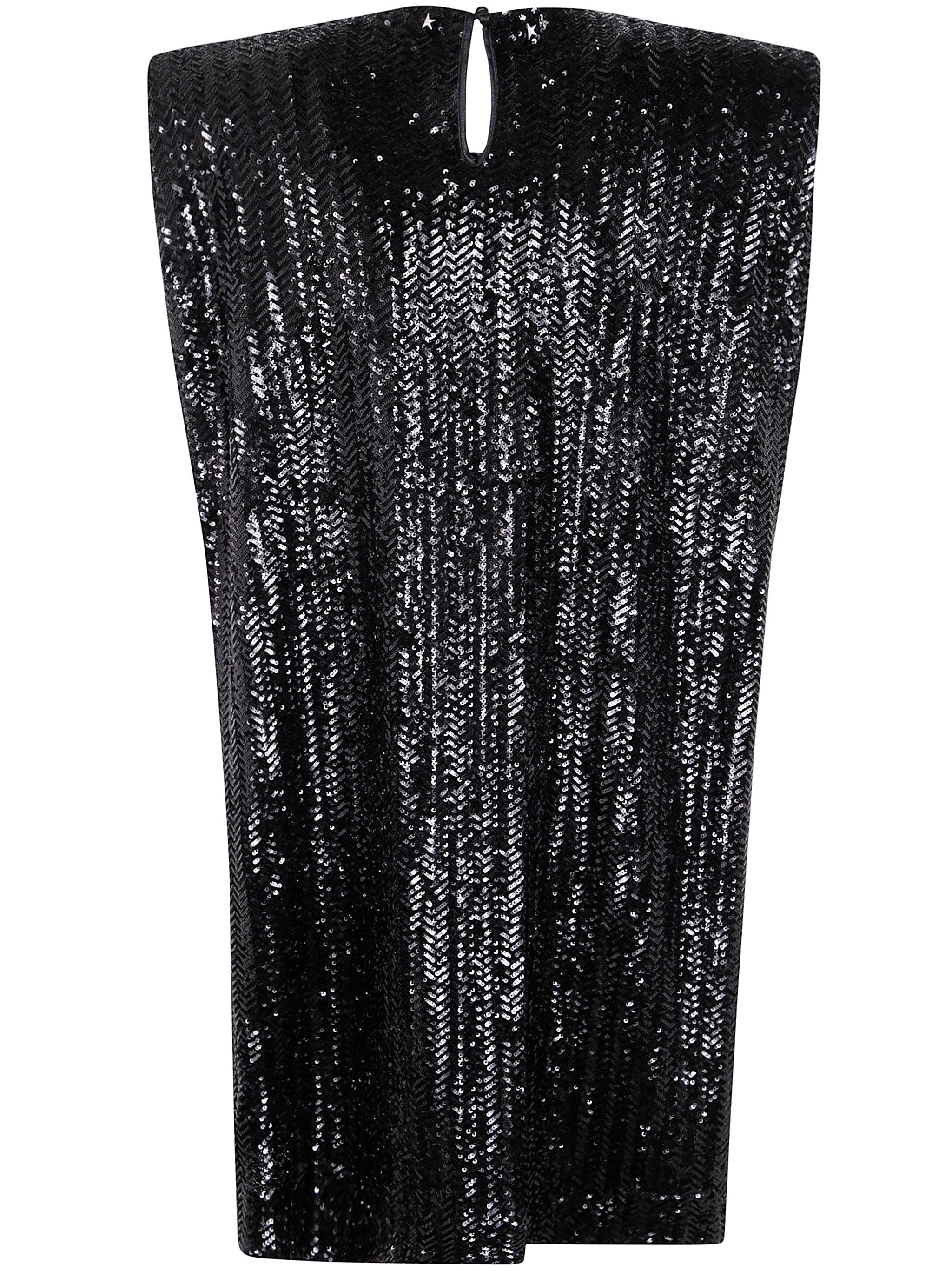 Golden Goose Women Journey W`S Sleeveless Tee Dress With Shoulderpads Full Paillettes - 2