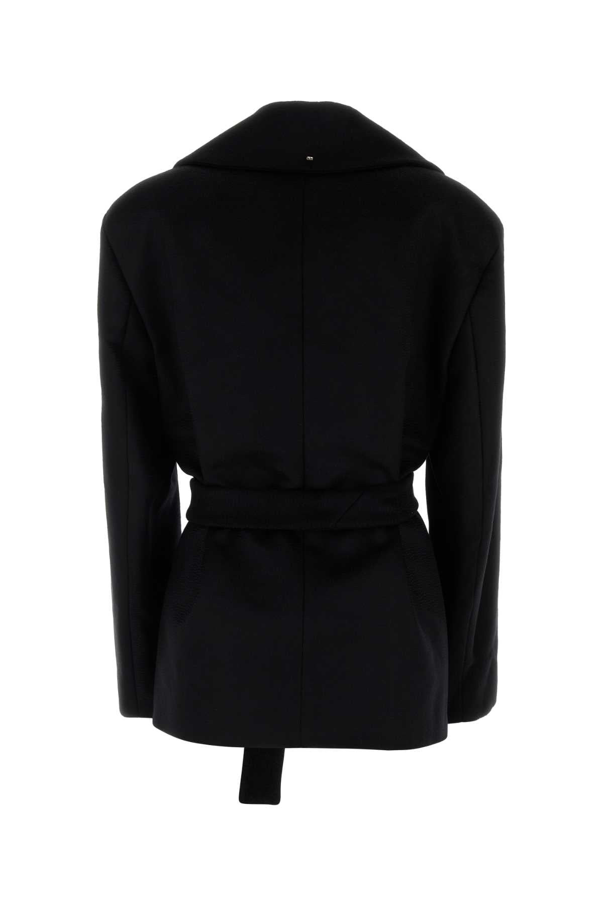 Sportmax Women Black Wool Orchis Coat - 2