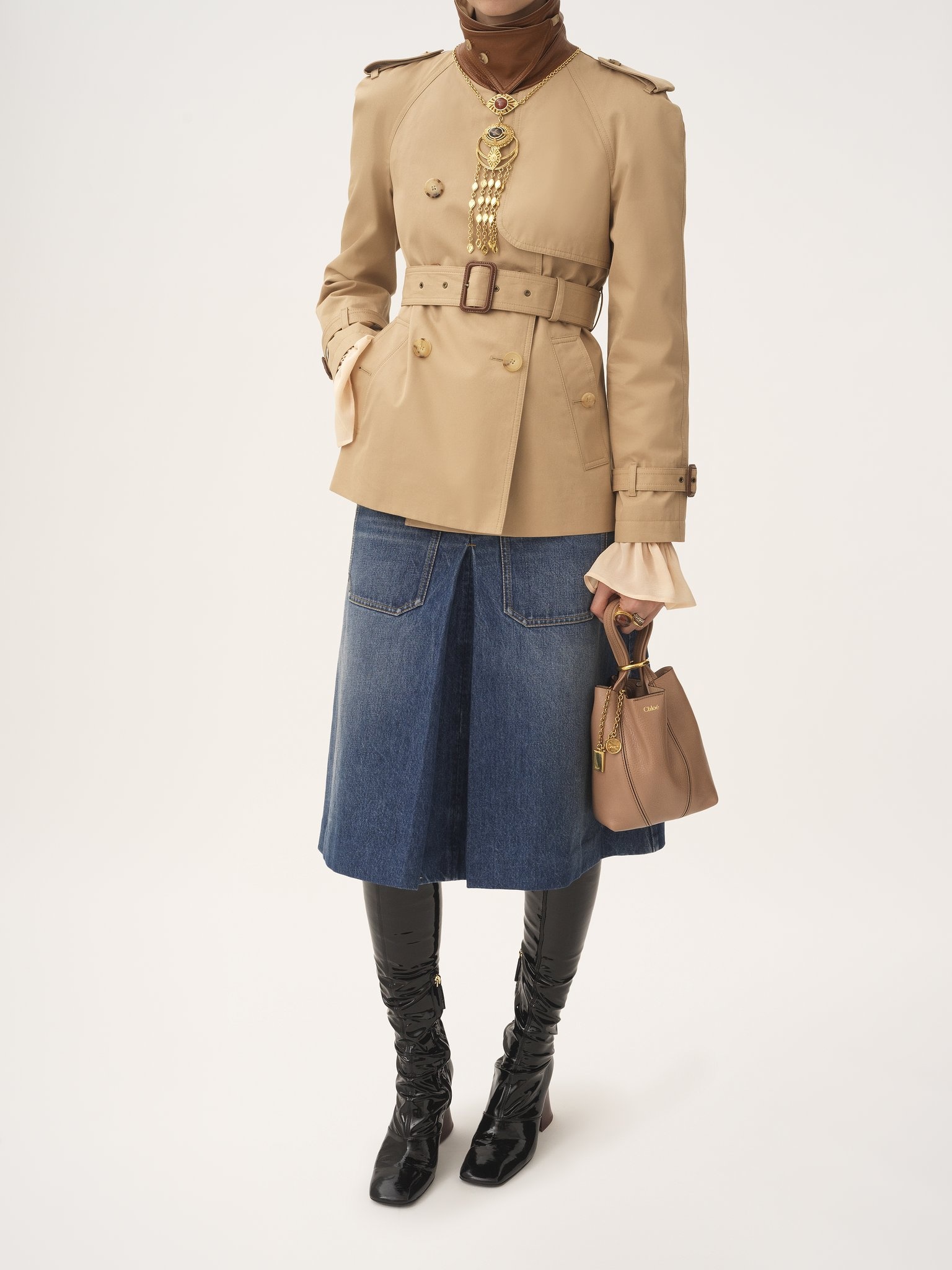SMALL CHLOÉ SPIN TOTE BAG IN GRAINED LEATHER - 7