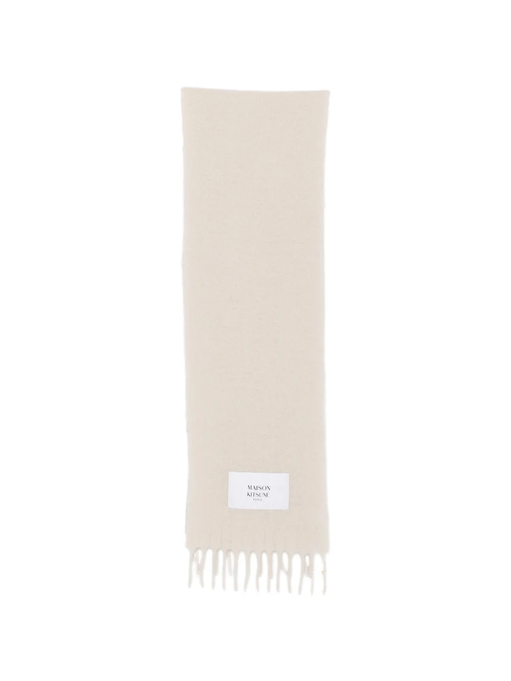 fringed logo-patch scarf - 1
