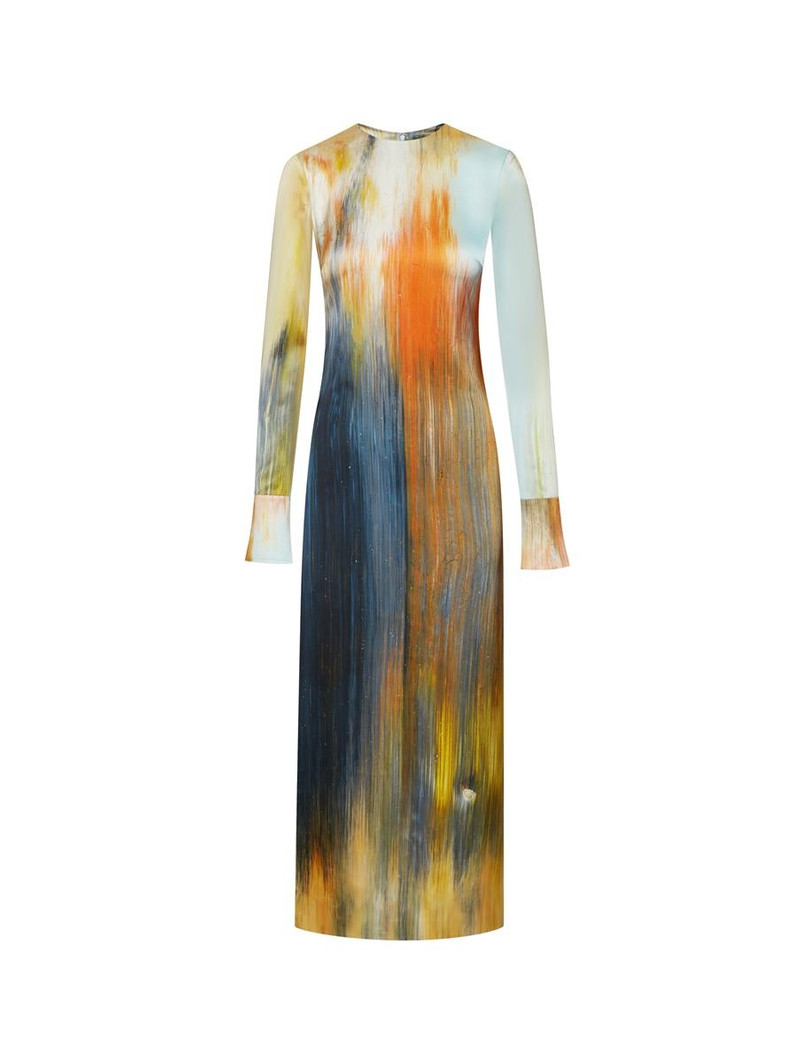 ABSTRACT BRUSHSTROKE MAROCAINE DRESS 5
