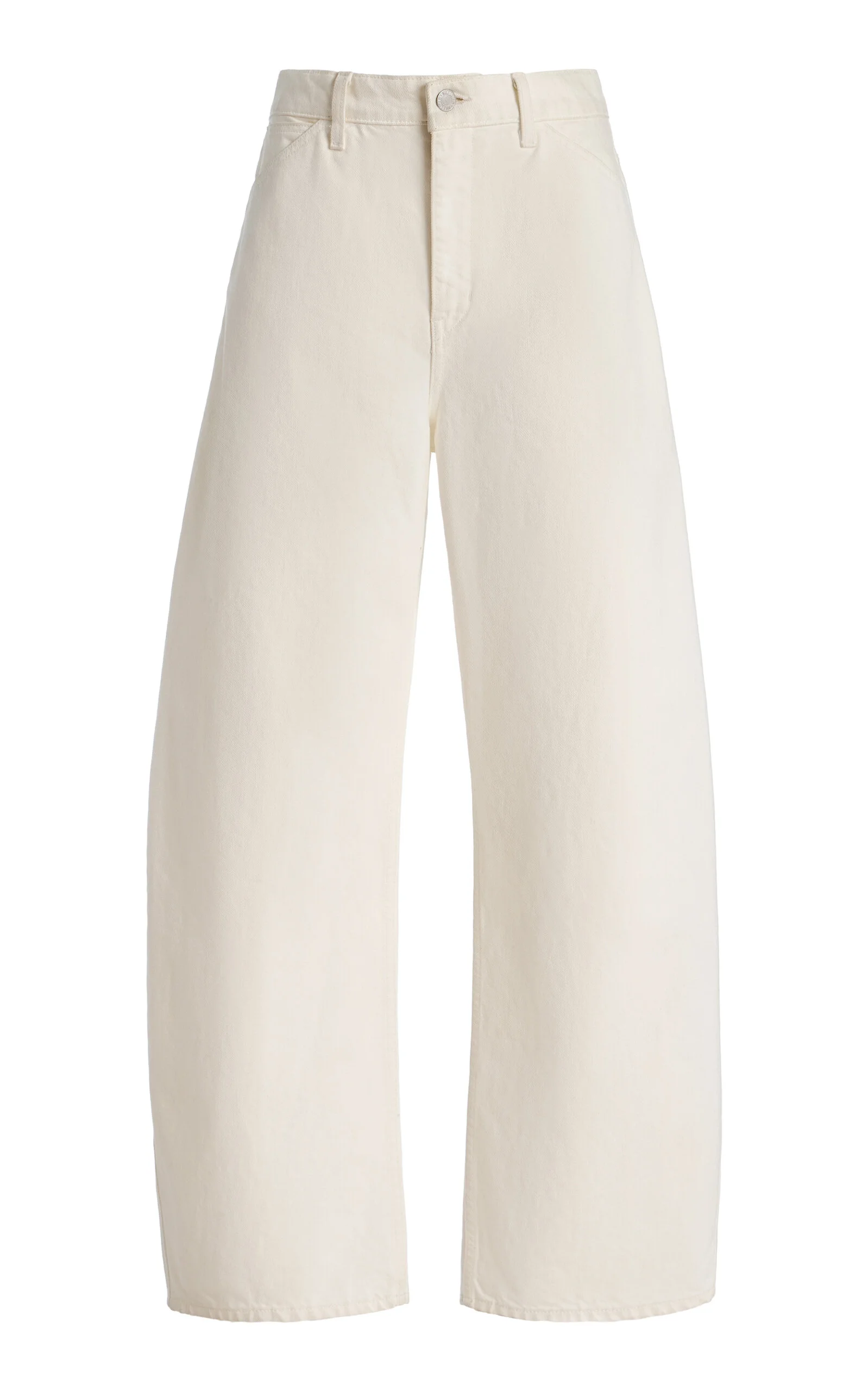 Tribeca Stretch Mid-Rise Barrel-Leg Jeans ivory - 1