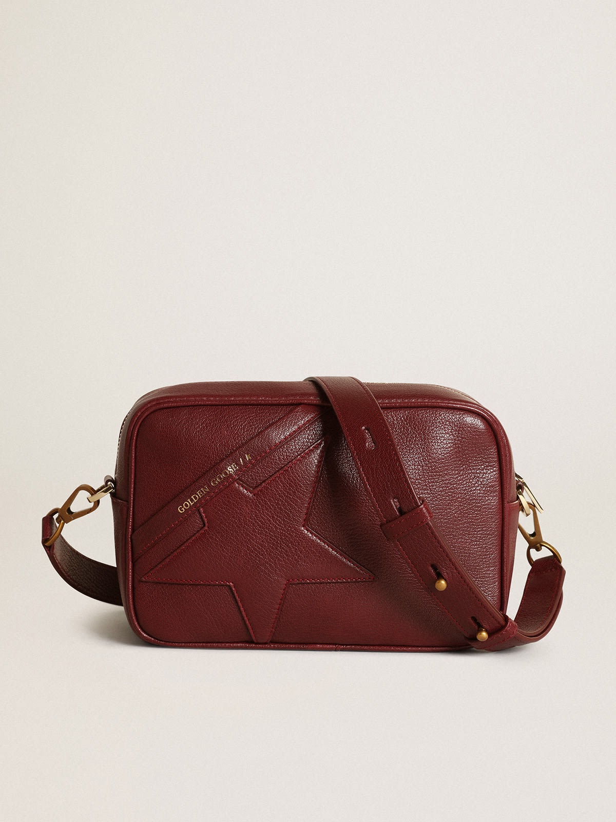 Star Bag in burgundy leather with tone-on-tone star - 1