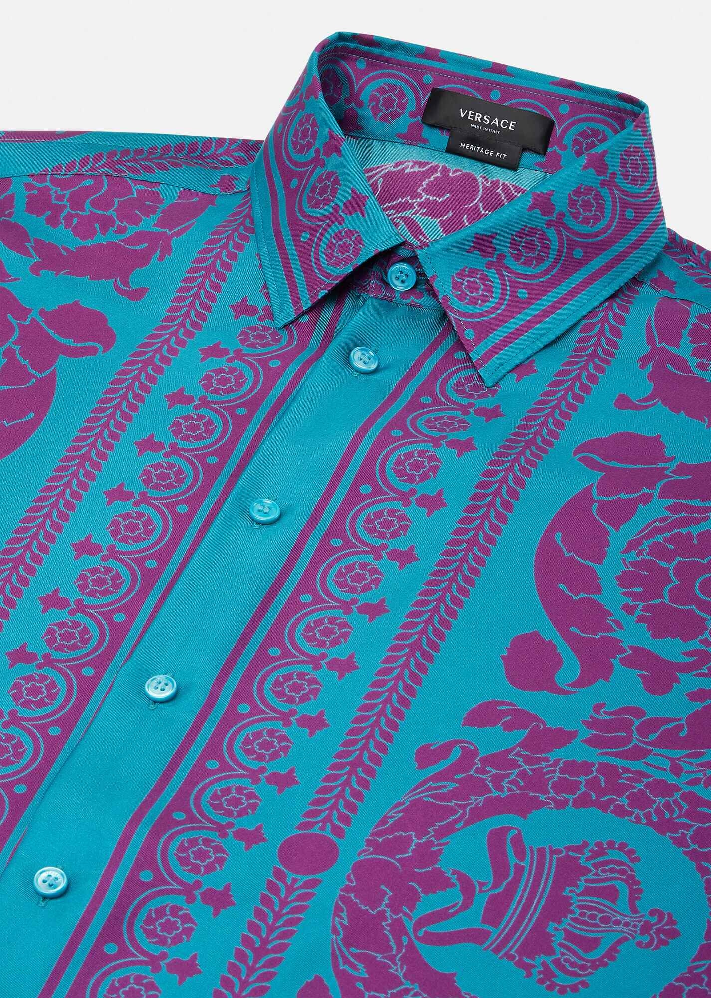 Barocco Silhouette Silk Shirt - 5