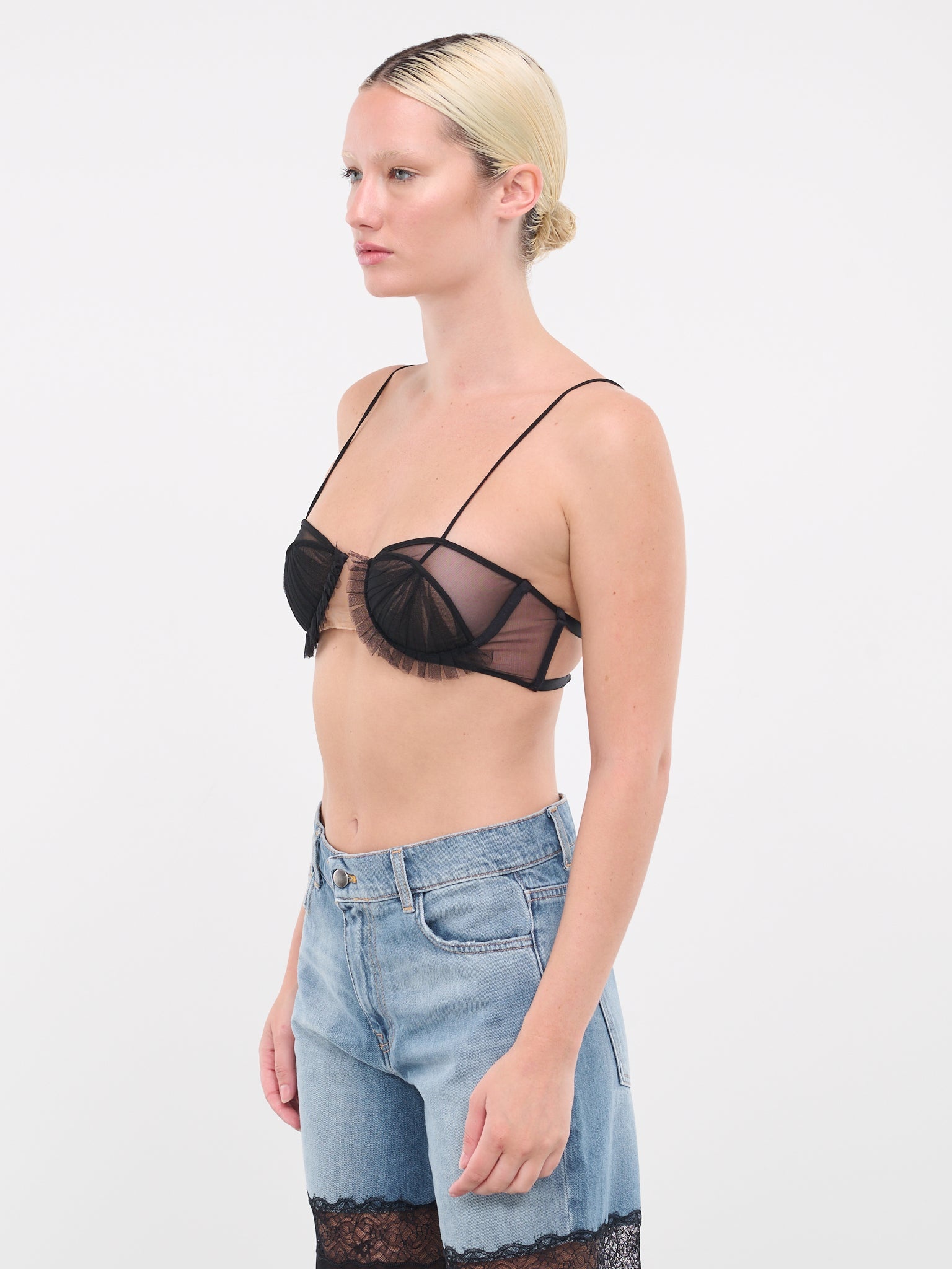 Tulle Appliqué Bra - 2