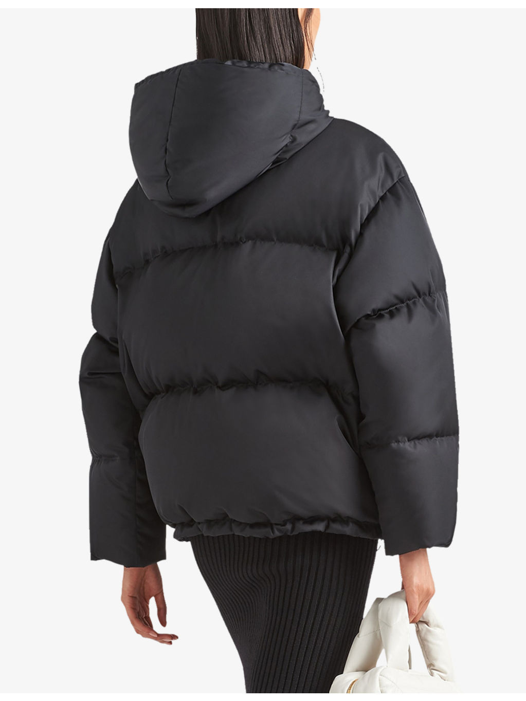 Re-Nylon brand-plaque recycled shell-down jacket - 4