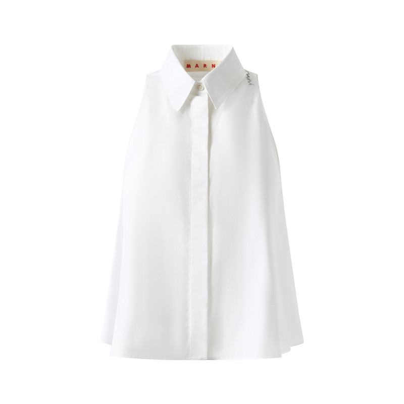 Marni Sleeveless A-line Shirt in Lily White outlook