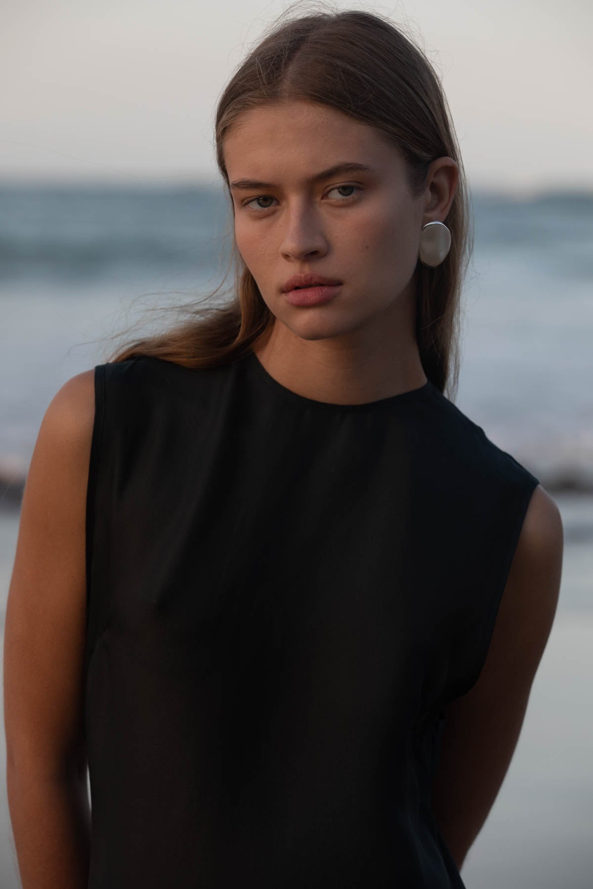 Sheer Silk Gauze Dress - Soot - 7