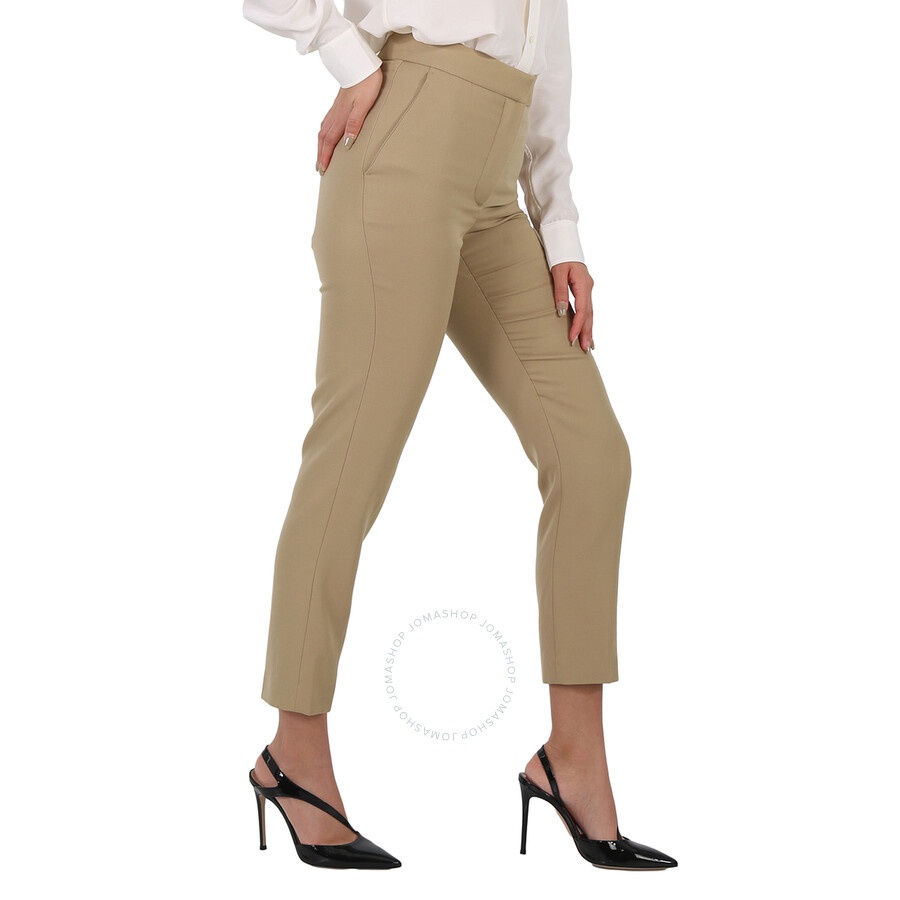 Burberry Ladies Tailored Tapered Wool Trousers In Honey - 4