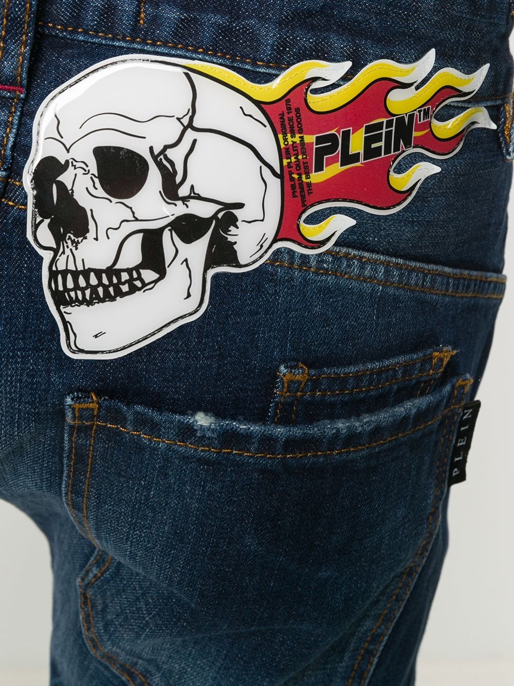 skull-patch skinny-fit jeans - 5