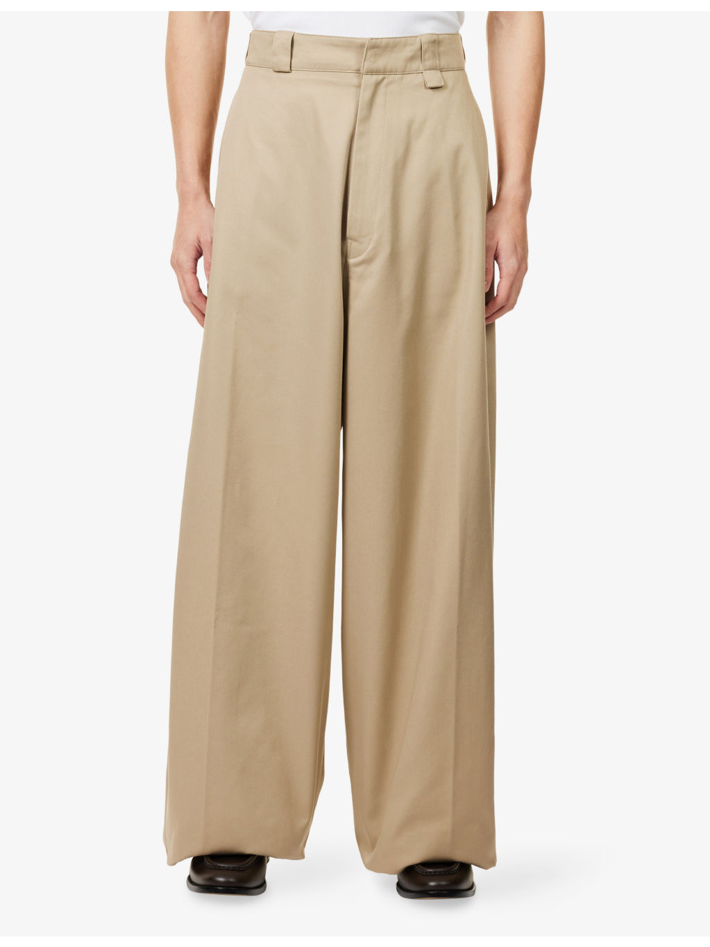 Cholo Wide-Leg Cotton Blend Chino Trousers - 3