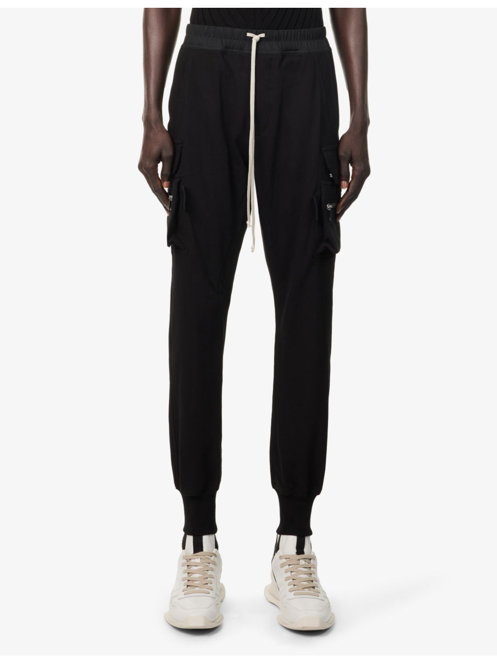 Mastodon Cargo Multi-Pockets Tapered-Leg Regular-Fit Cotton-Jersey Trousers - 3