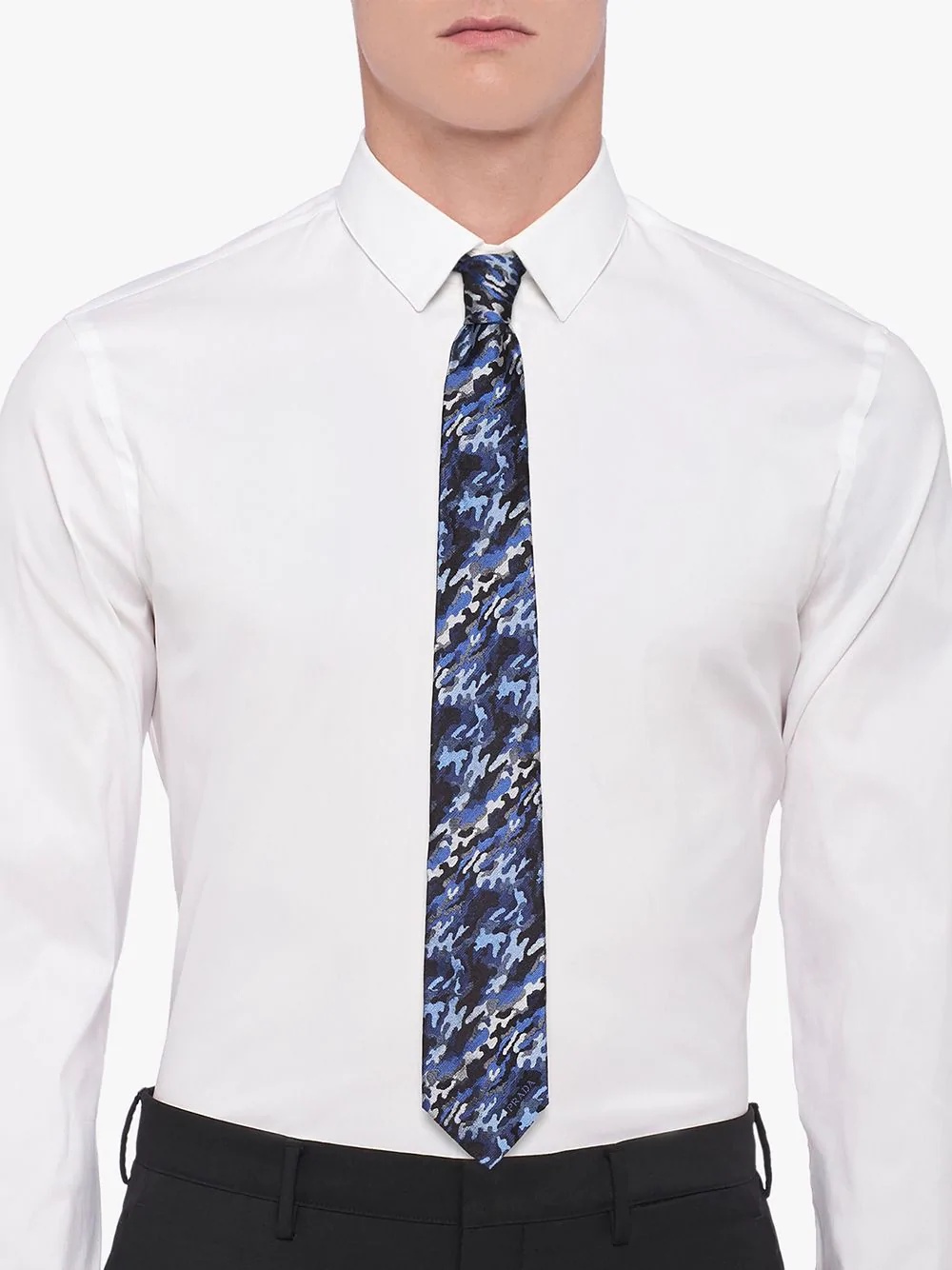 jacquard camouflage silk tie - 3