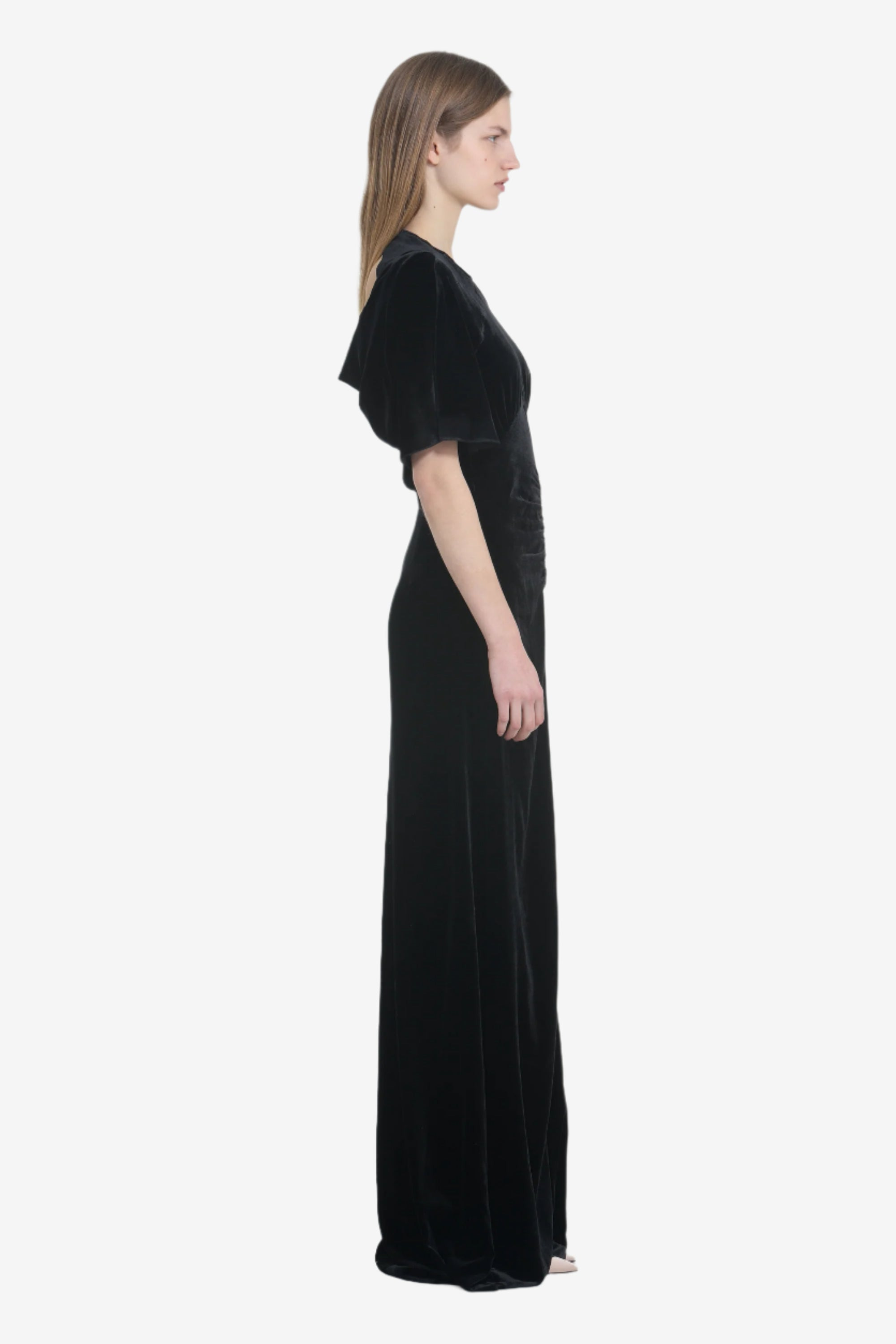 LONG VELVET DRESS WITH BACKLESS - 3