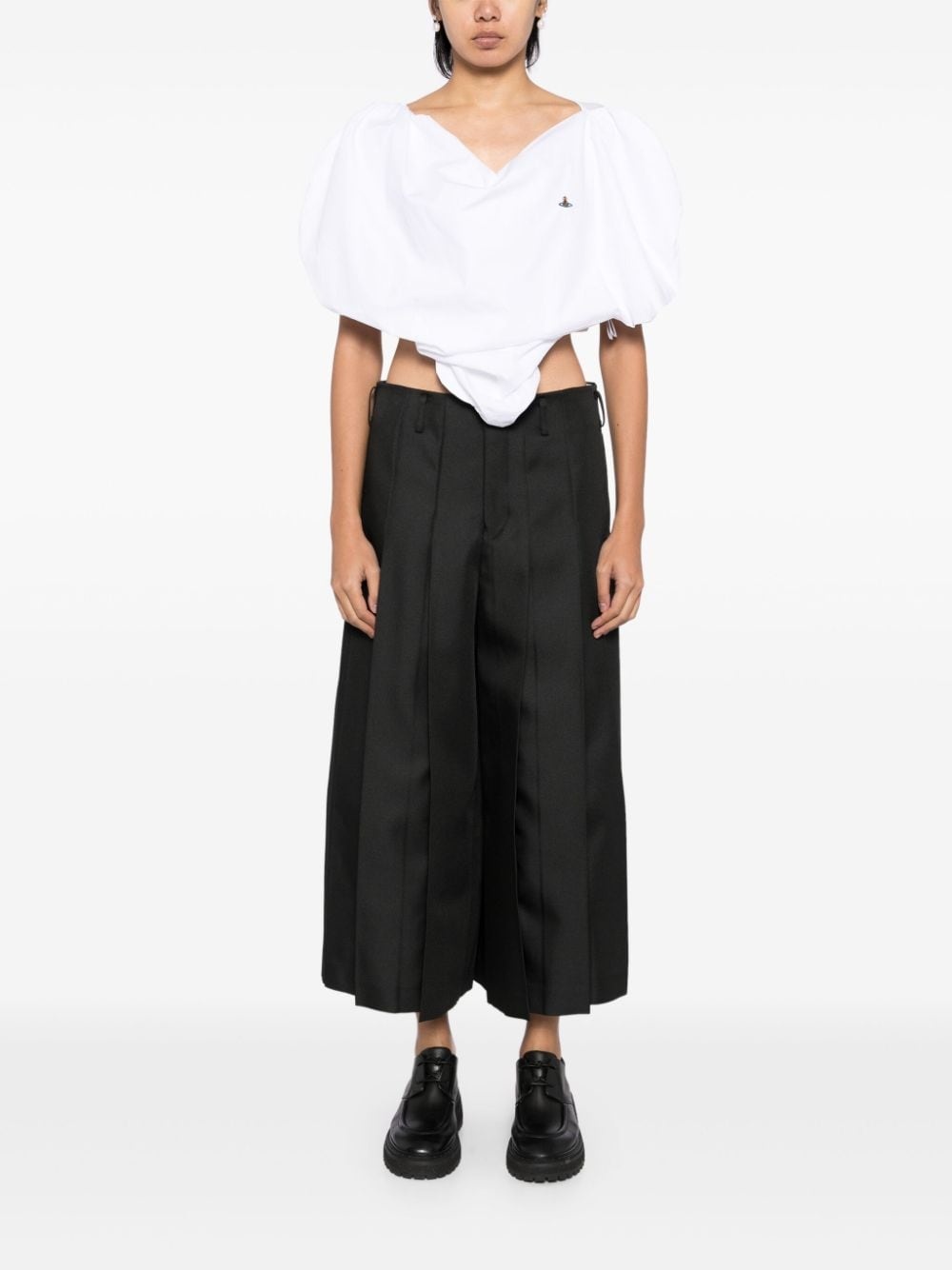 fully-pleated wide trouser - 2