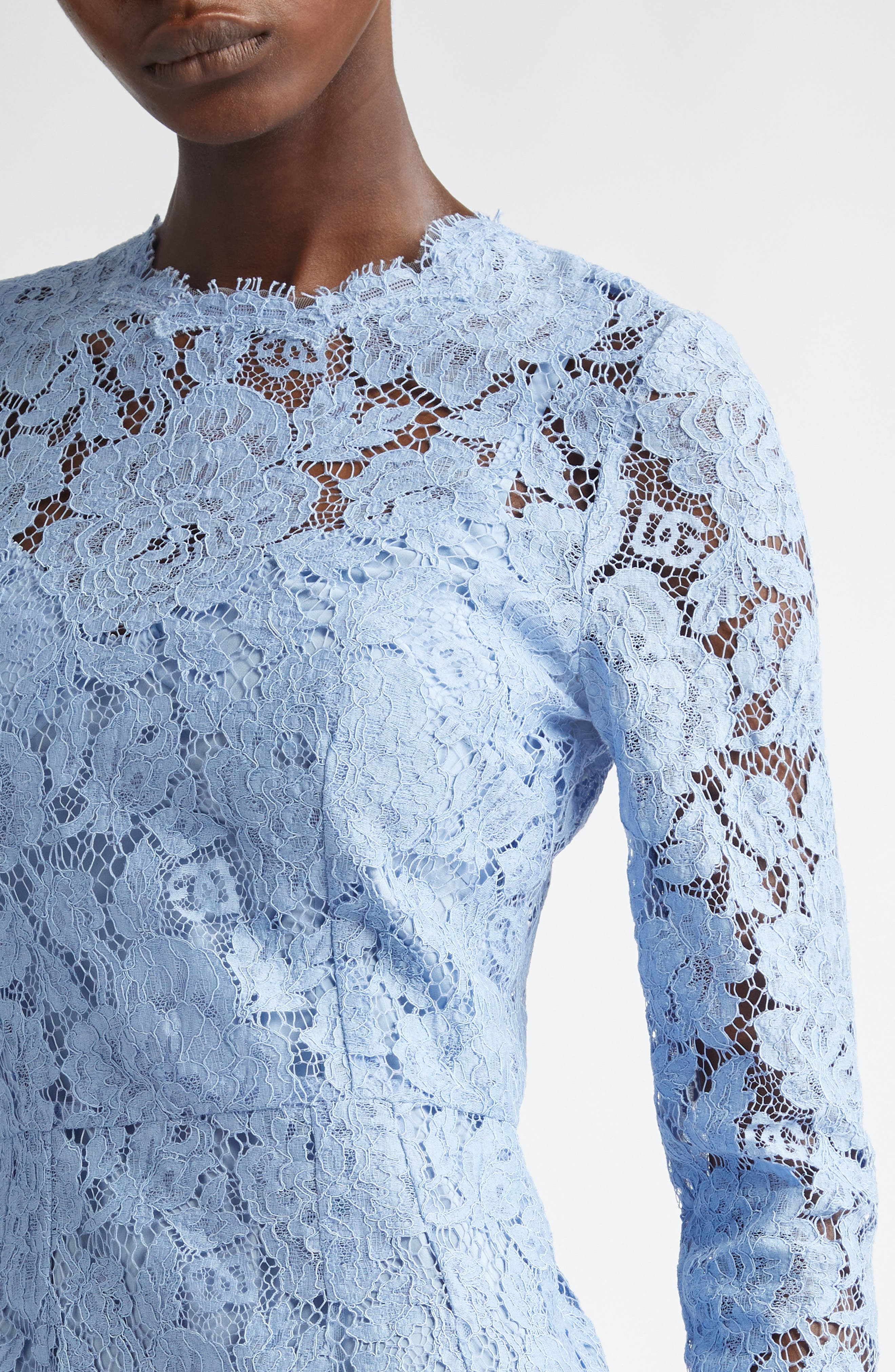 Dolce&Gabbana Long Sleeve Cordonetto Lace Sheath Dress in F3981 Glicine Viola Chiari at Nordstrom - 4