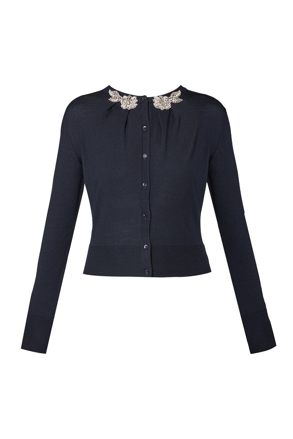 Button Down Cardigan - Navy - 1