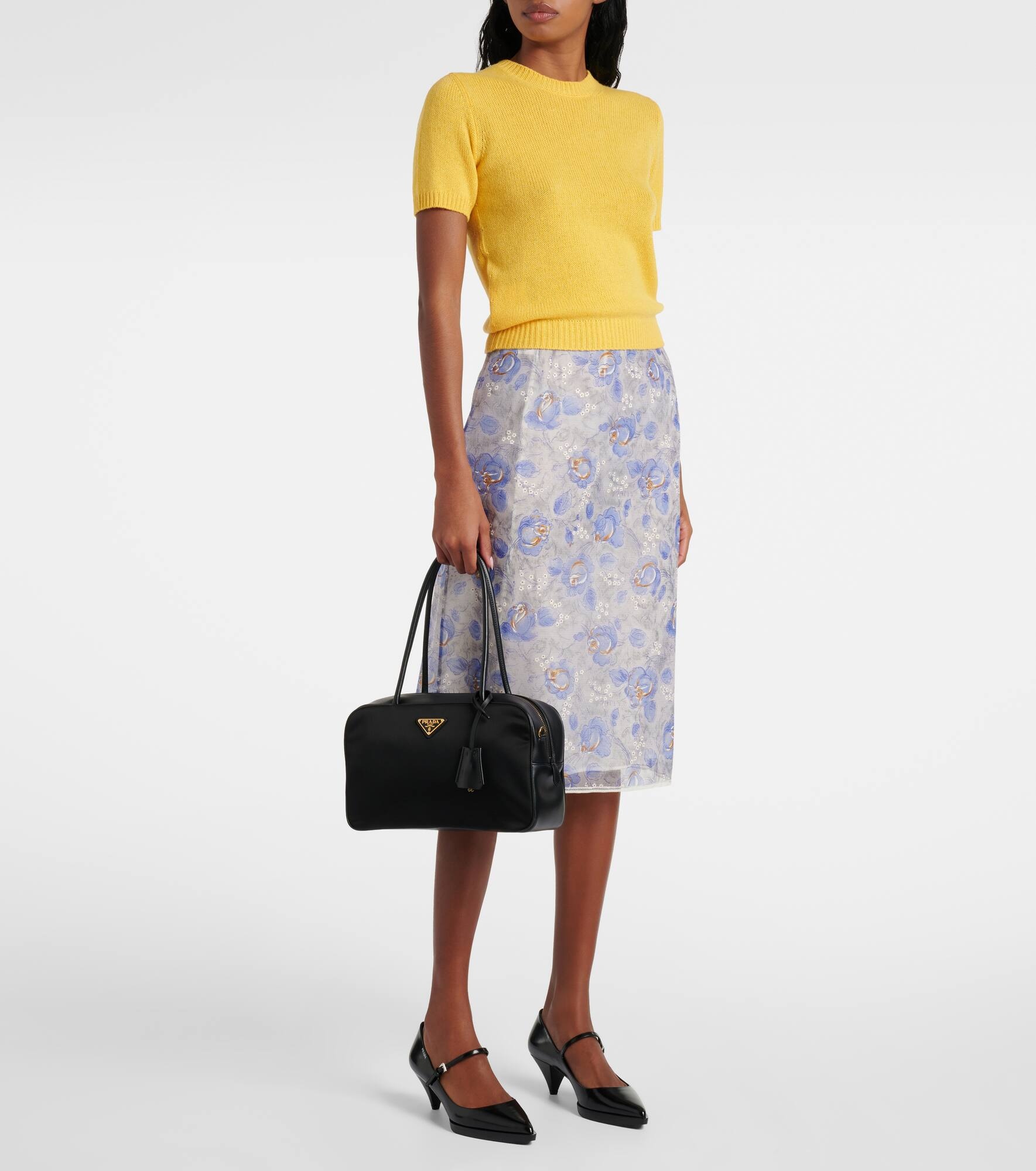 Re-nylon leather shoulder bag - 5