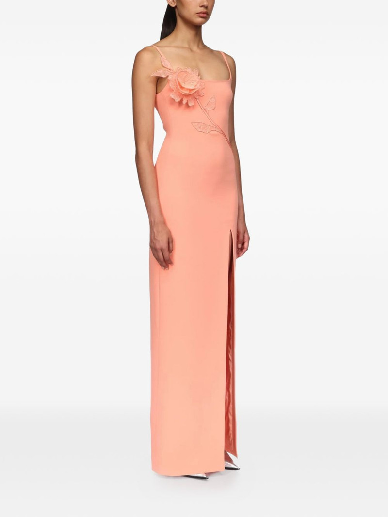 floral-appliqué slit maxi dress 4