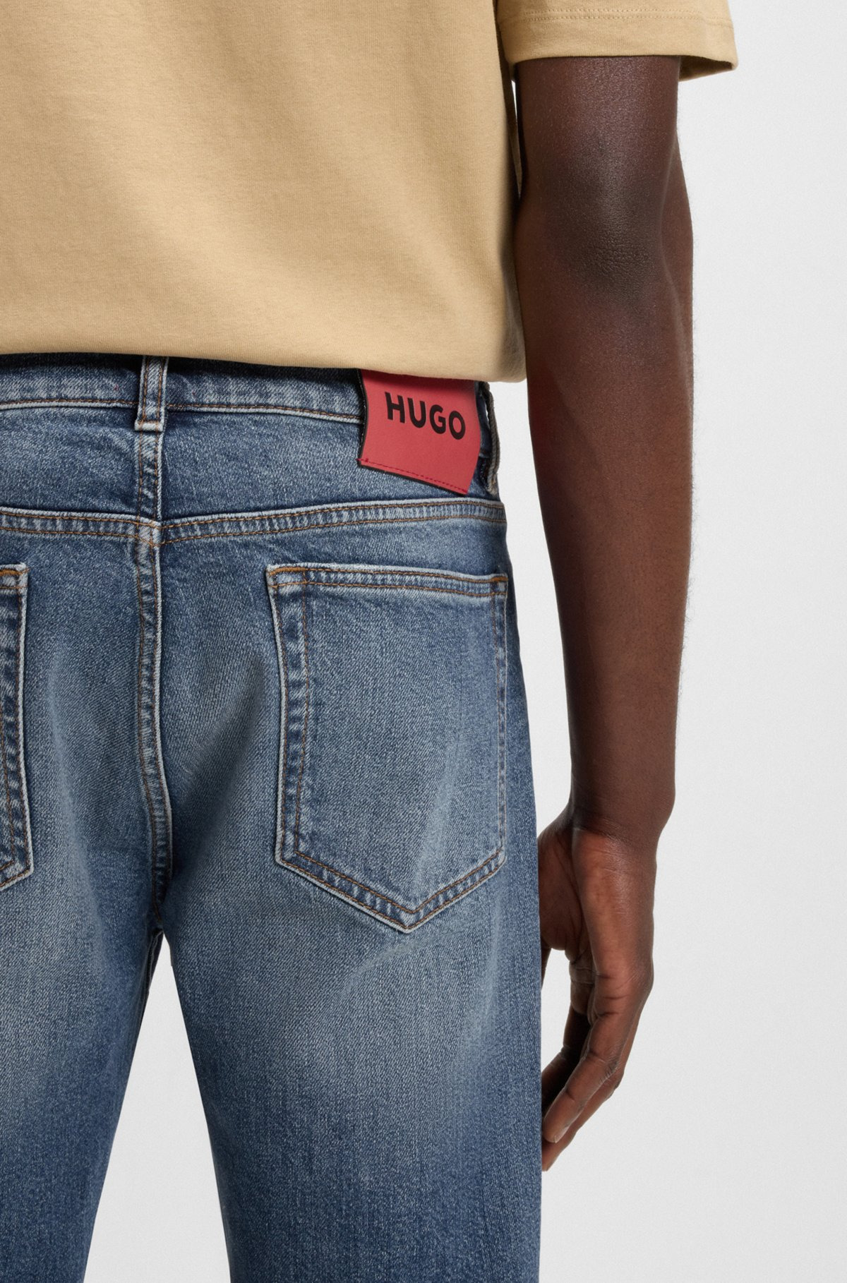 SLIM-FIT JEANS IN BLUE COMFORT-STRETCH DENIM - 5